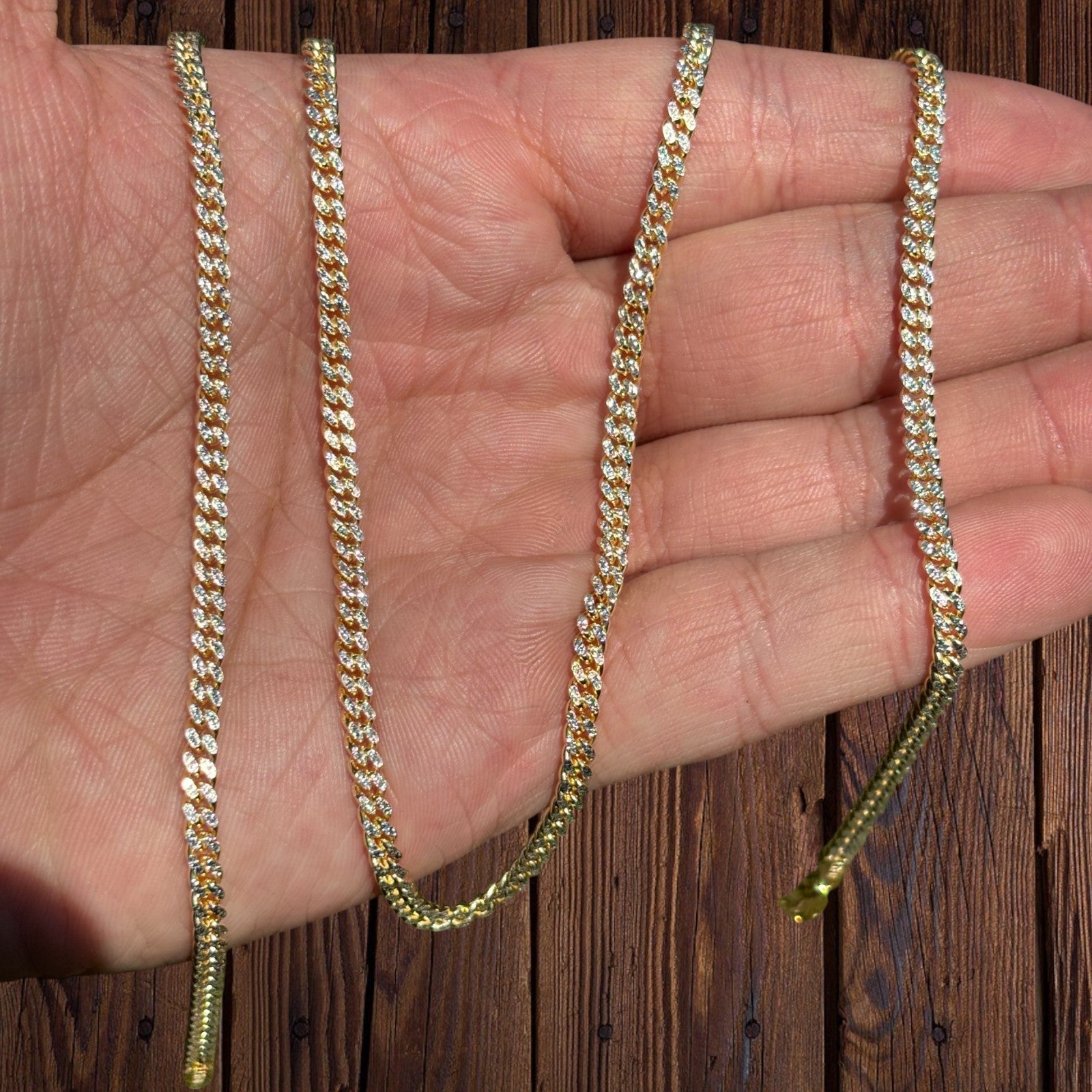 925 Sterling Silver 3mm Diamond Cut Miami Cuban Chain Necklace