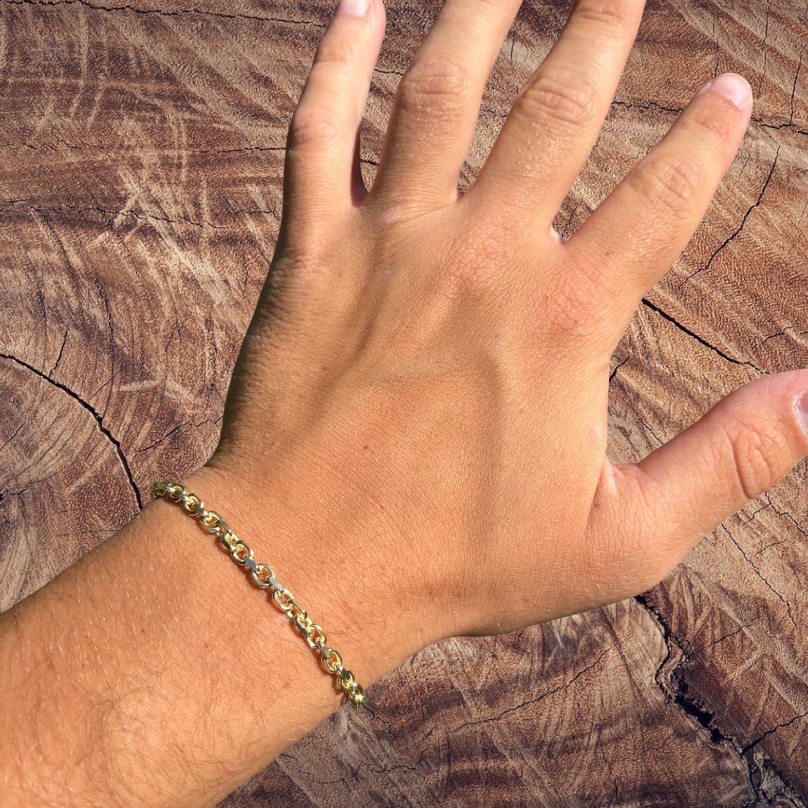 925 Sterling Silver 4mm Anchor Cable Bracelet