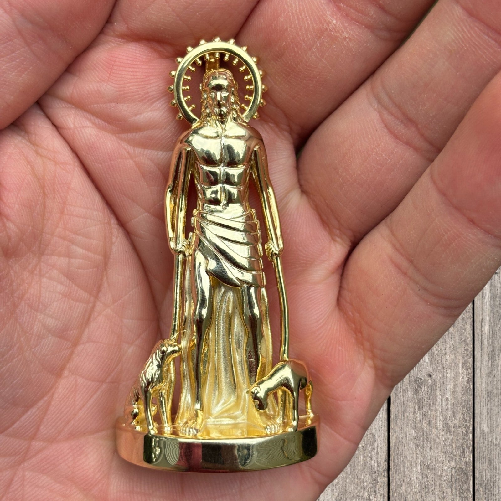 925 Sterling Silver St Lazarus San Lazaro Pendant - Large