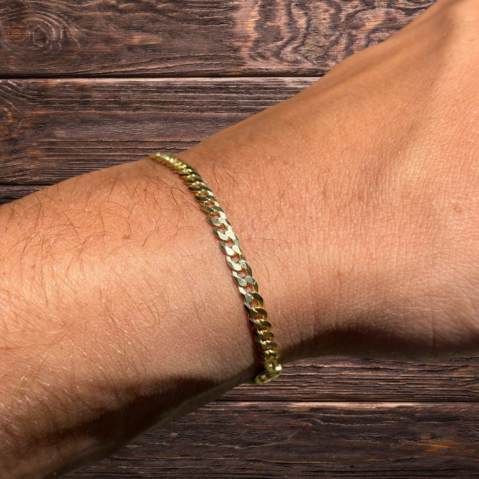 925 Sterling Silver 3mm Flat Curb Bracelet