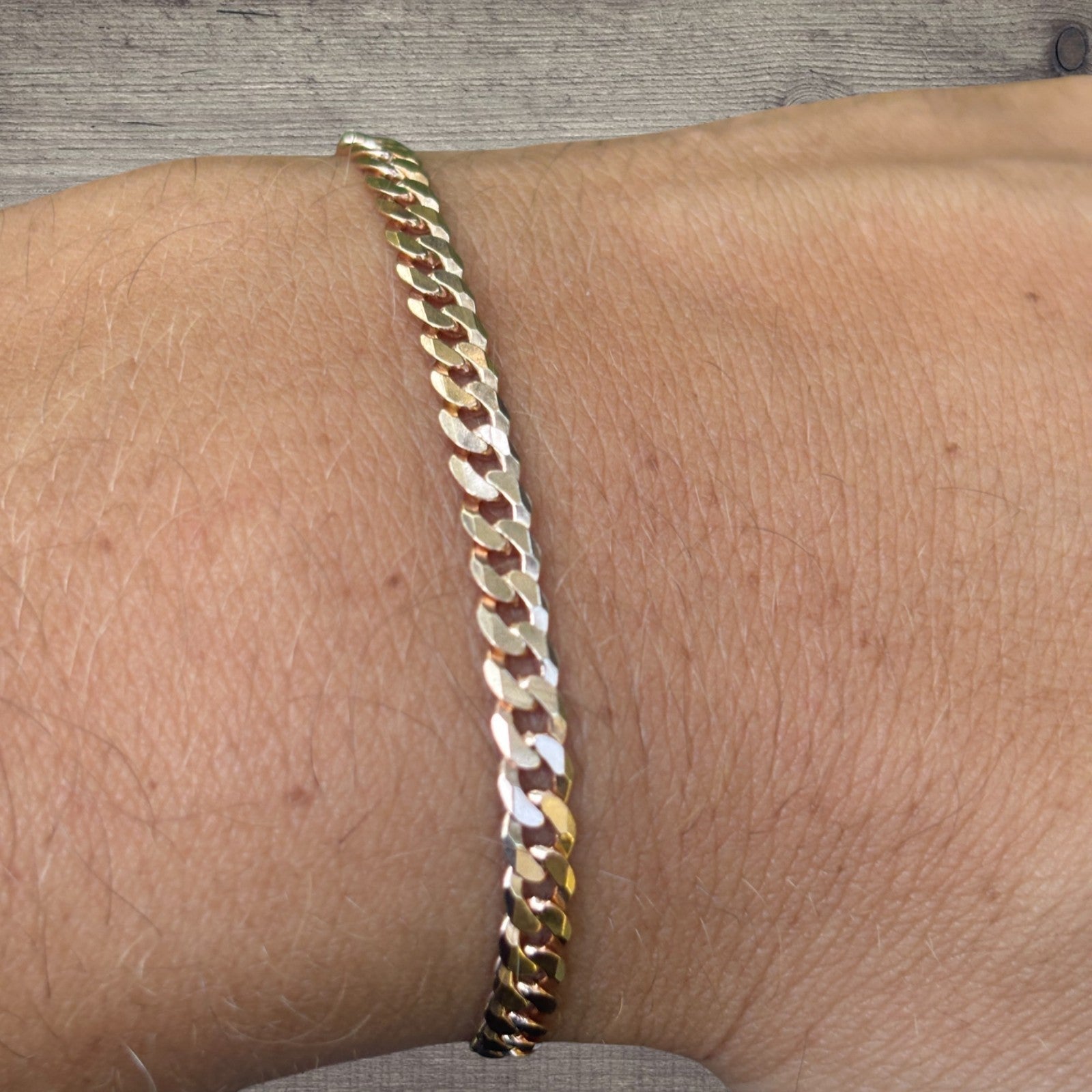 925 Sterling Silver 4mm Flat Curb Bracelet