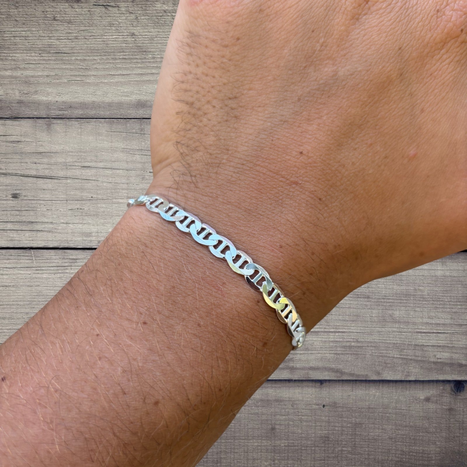 925 Sterling Silver 5mm Mariner Bracelet