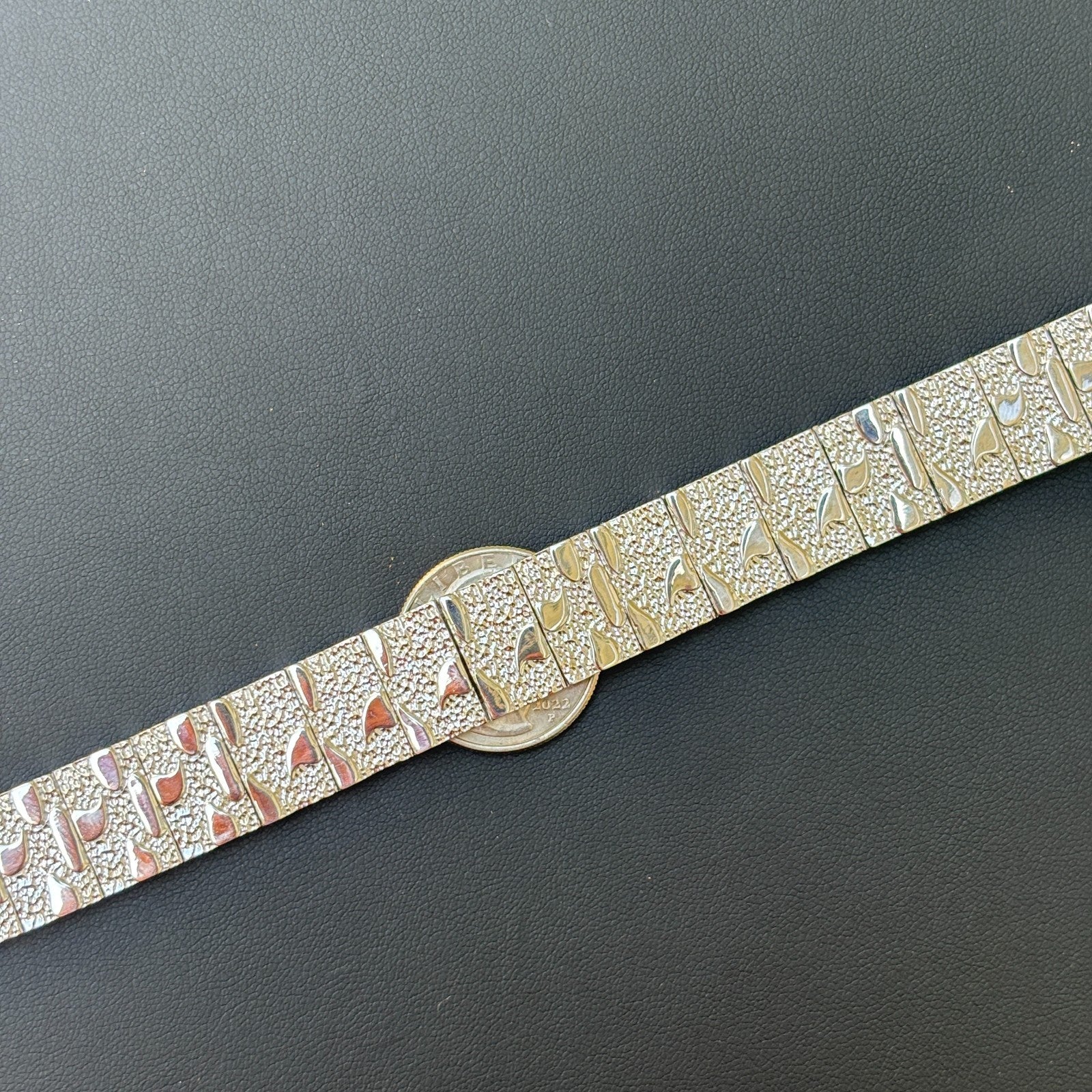 925 Sterling Silver 16mm Custom Nugget Link Bracelet