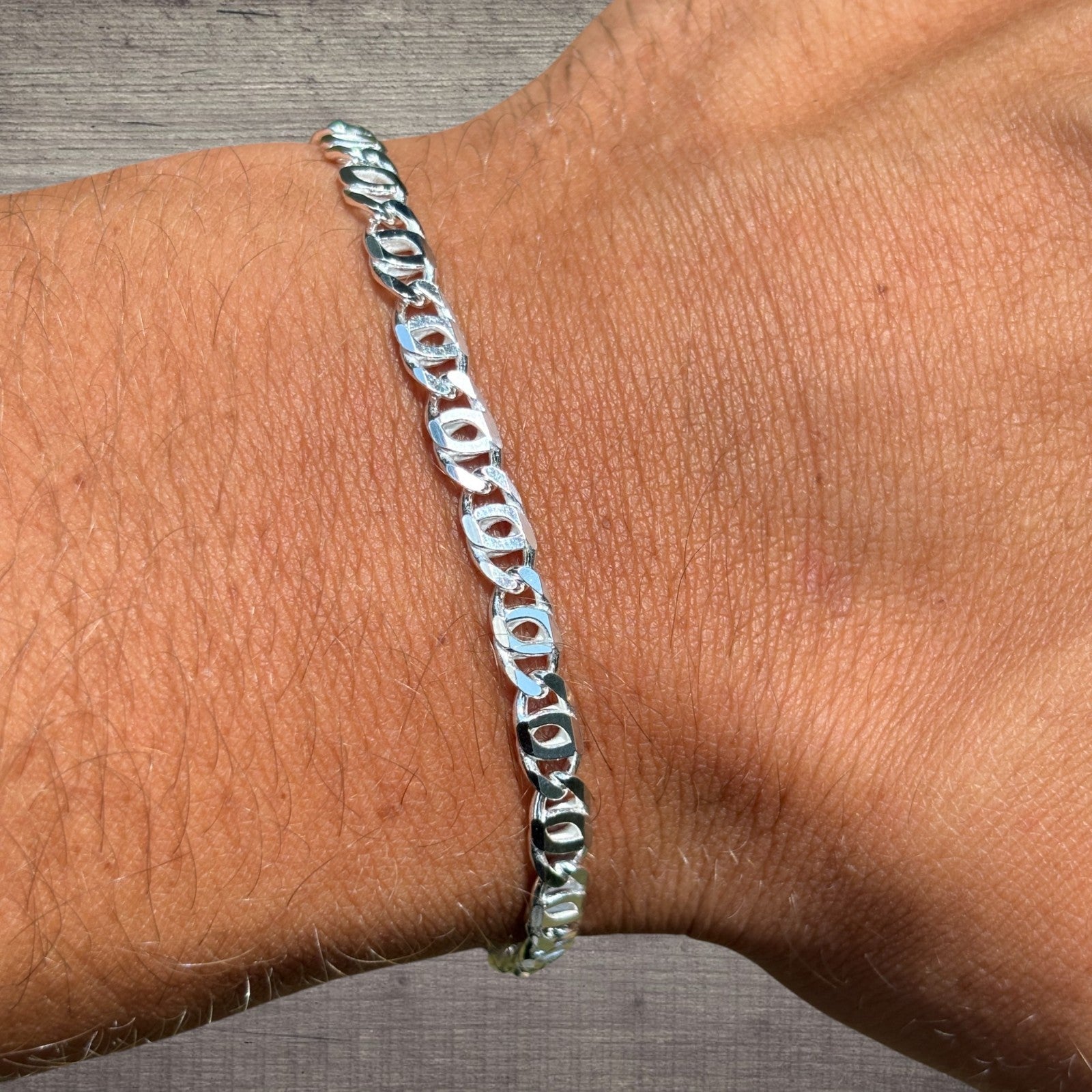 925 Sterling Silver 4.5mm Tiger Eye Bracelet