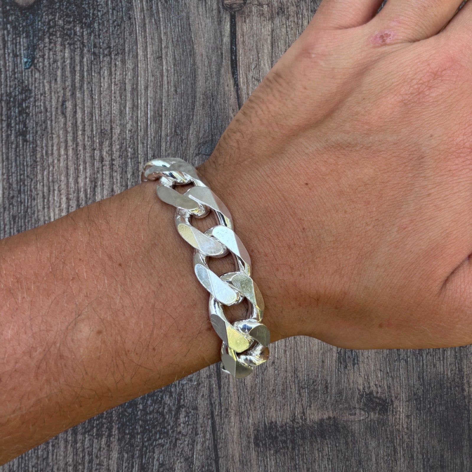 925 Sterling Silver 16mm Curb Bracelet