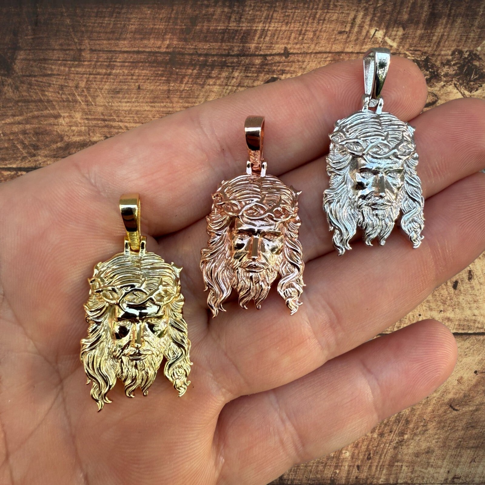 925 Sterling Silver Classic Jesus Piece Pendant - Small