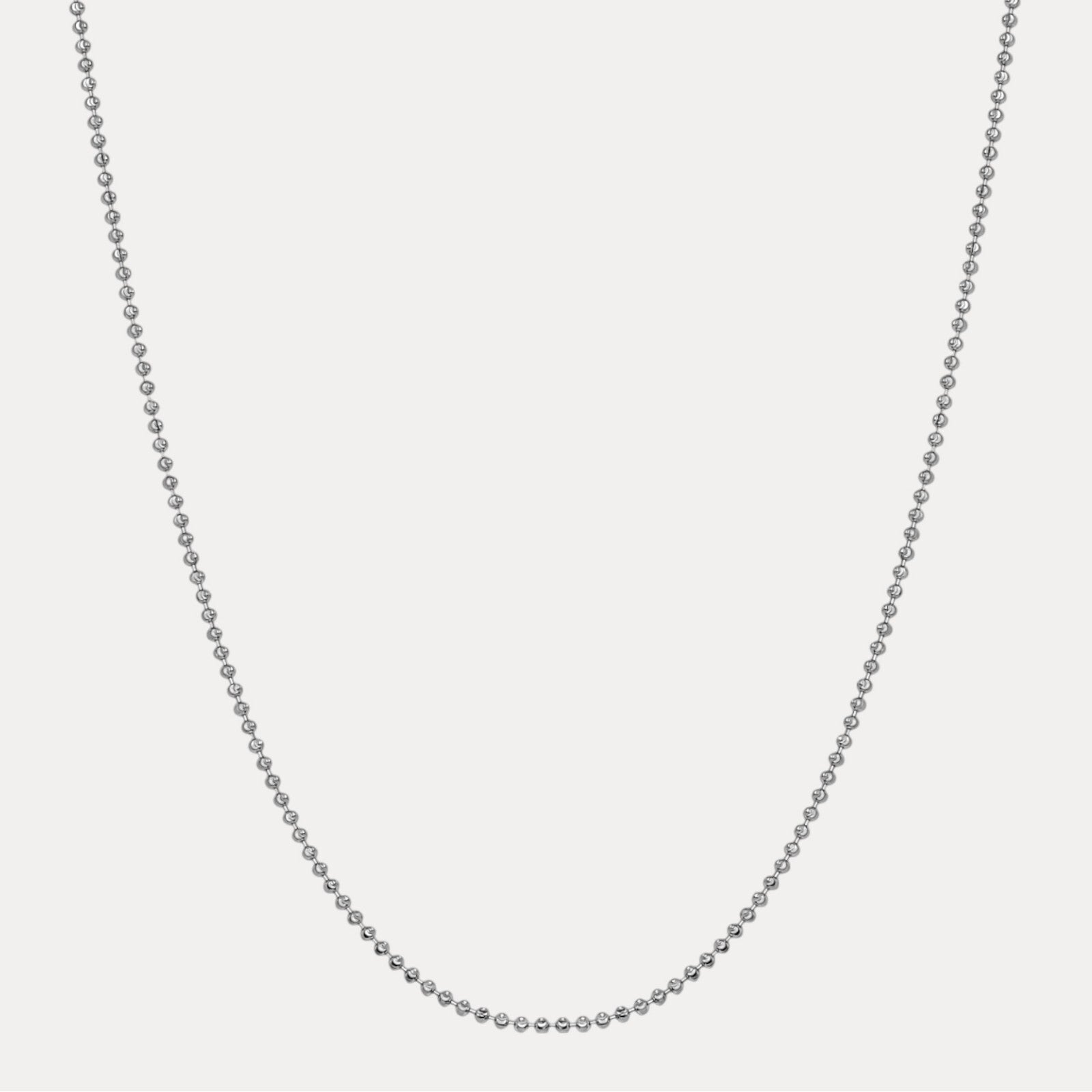 925 Sterling Silver 2.5mm Bead Chain Necklace
