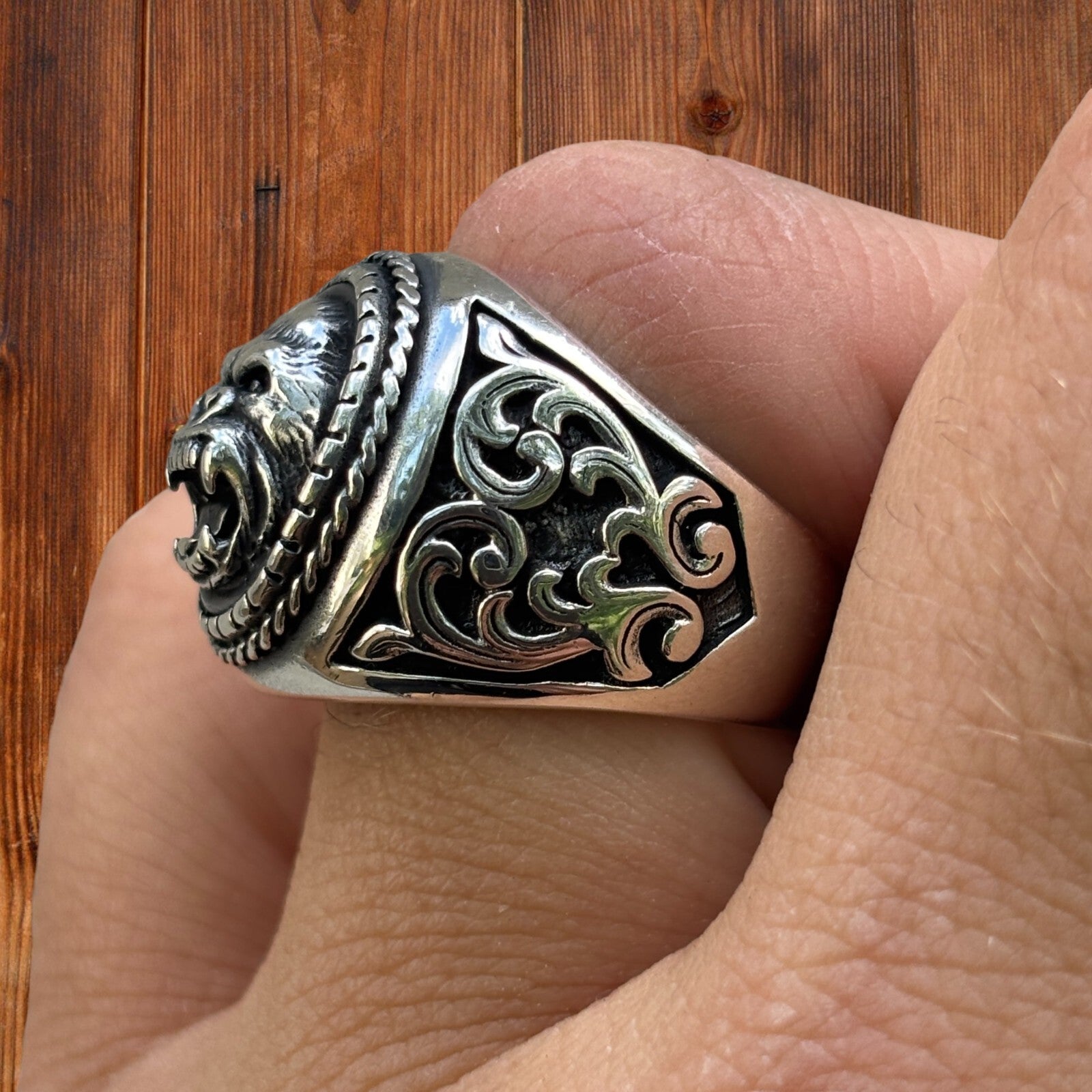 925 Sterling Silver Gorilla Ring