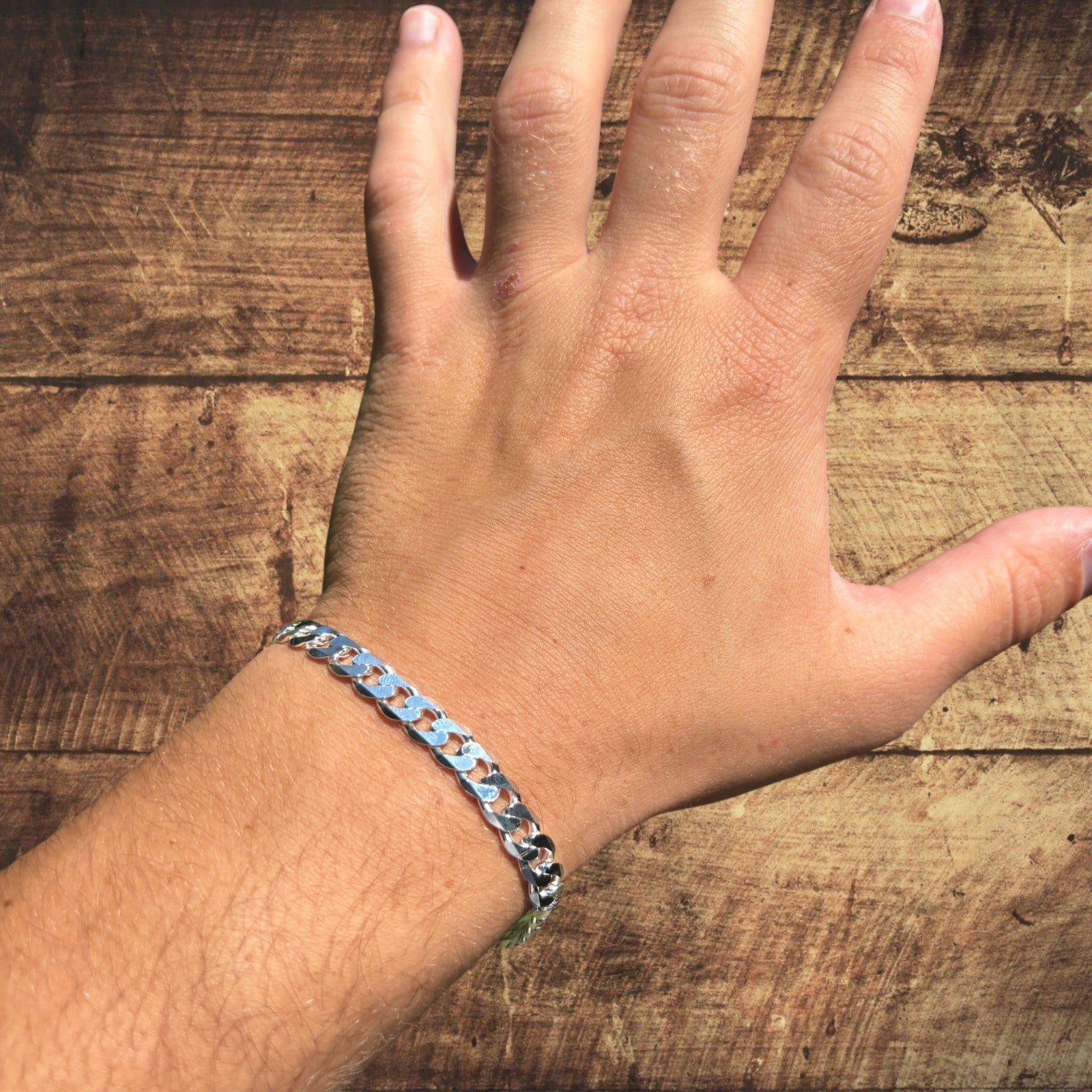 925 Sterling Silver 7mm Curb Bracelet