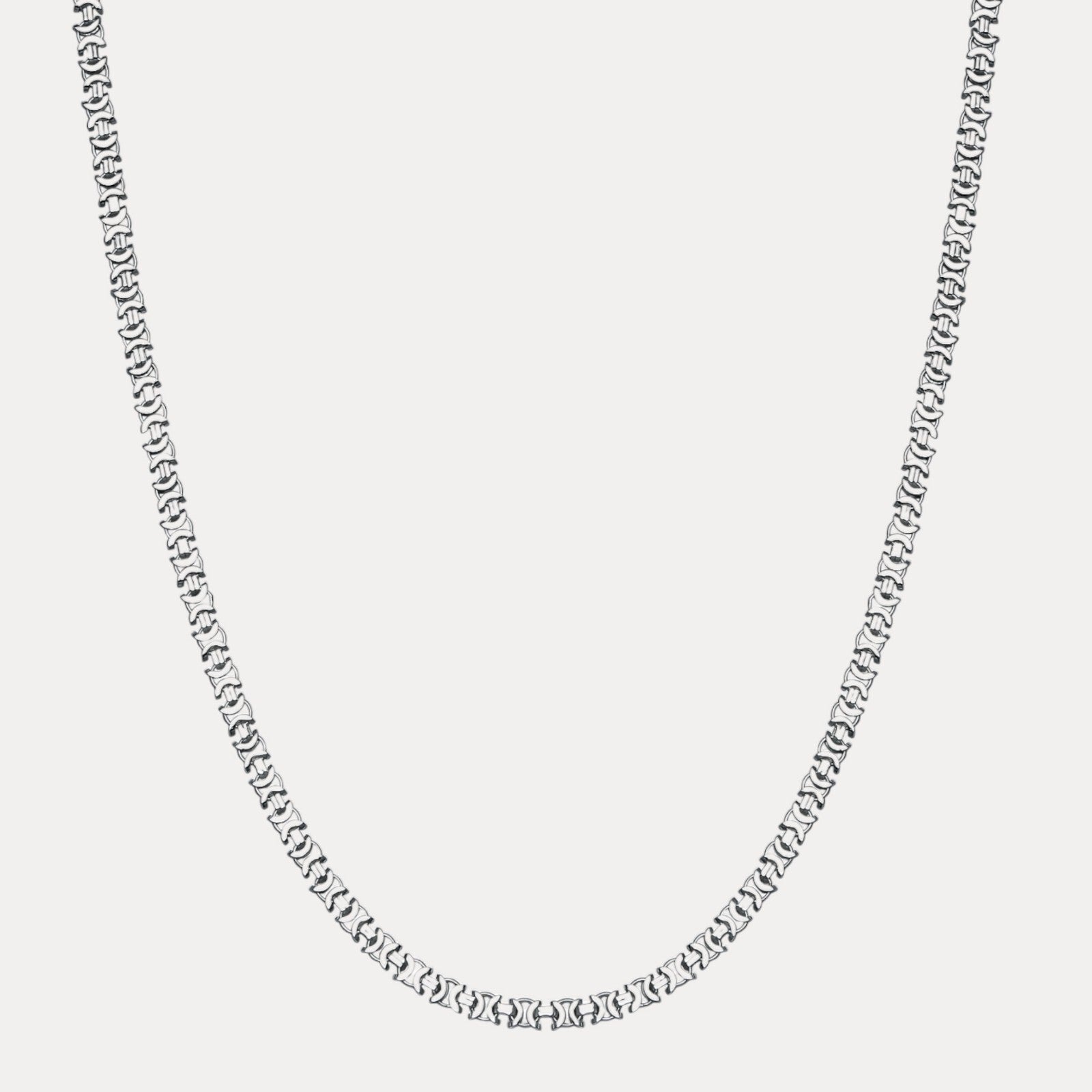 925 Sterling Silver 5mm Flat Byzantine Chain Necklace