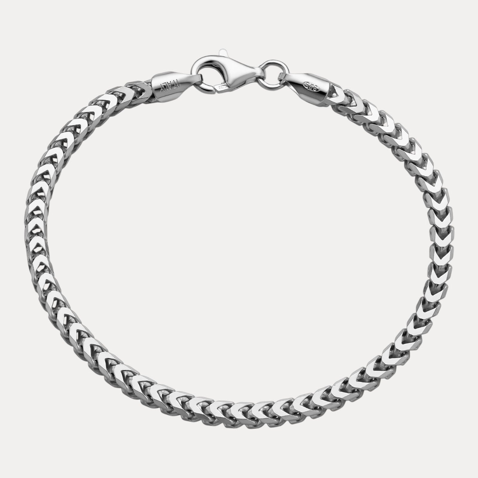 925 Sterling Silver 4mm Franco Bracelet