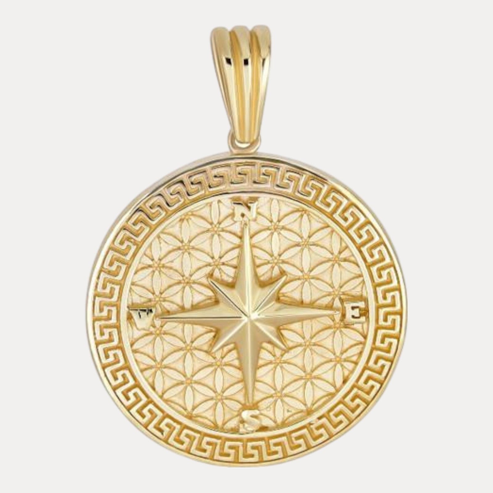 925 Sterling Silver Compass Pendant