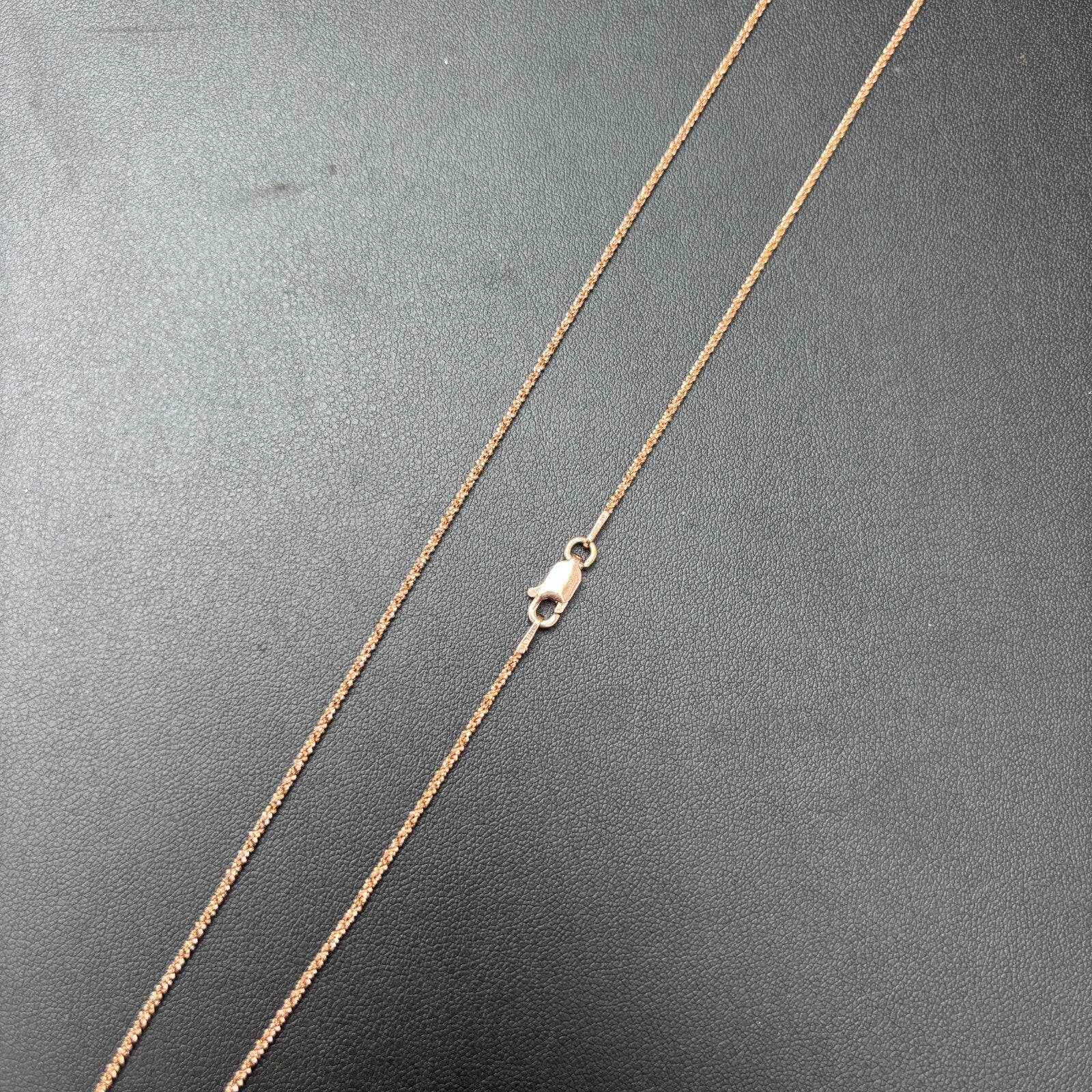 925 Sterling Silver 1mm Sparkle Rock Chain Necklace