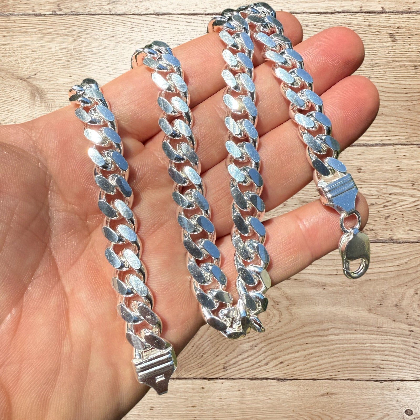 925 Sterling Silver 10mm Miami Cuban Chain Necklace