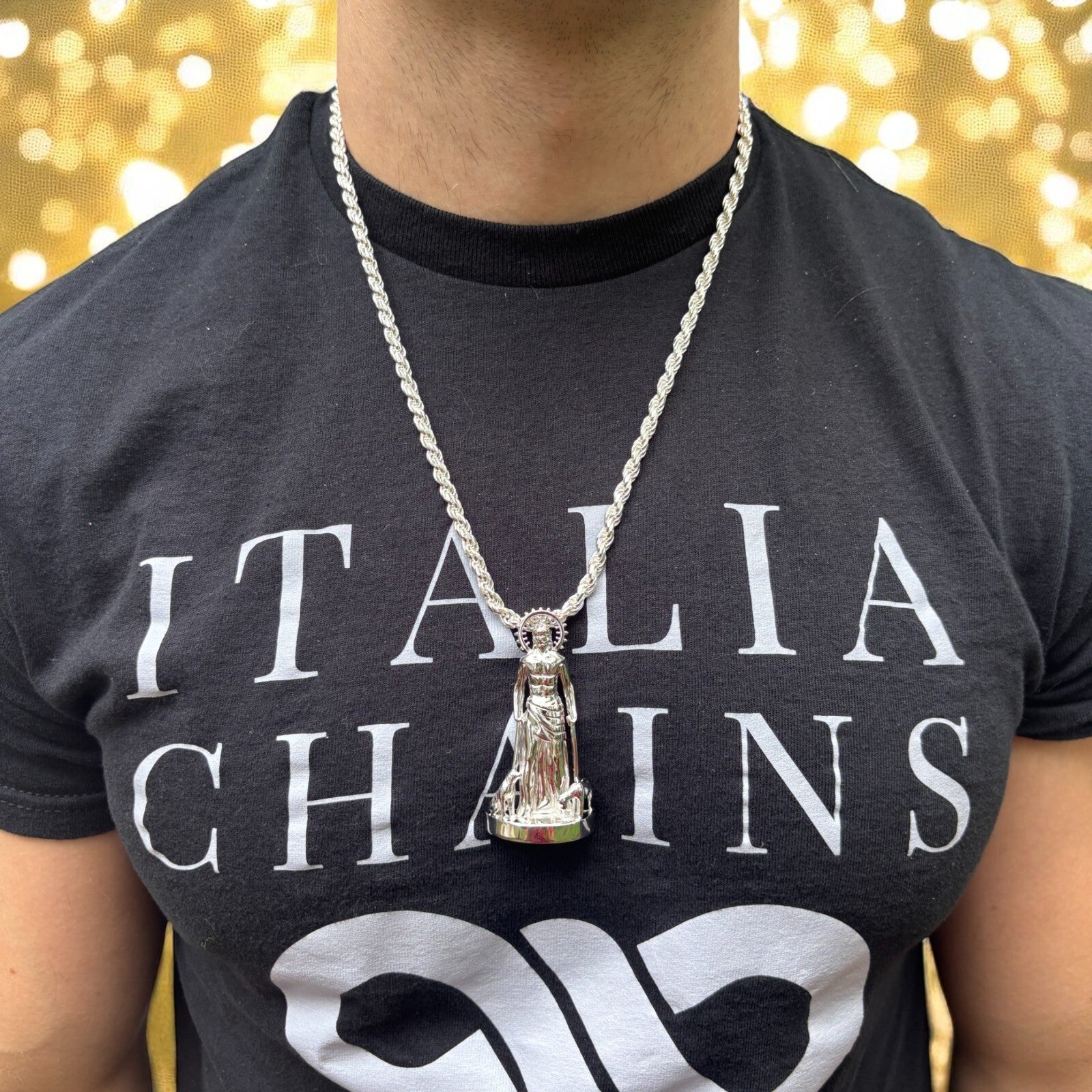 925 Sterling Silver St Lazarus San Lazaro Pendant - Large