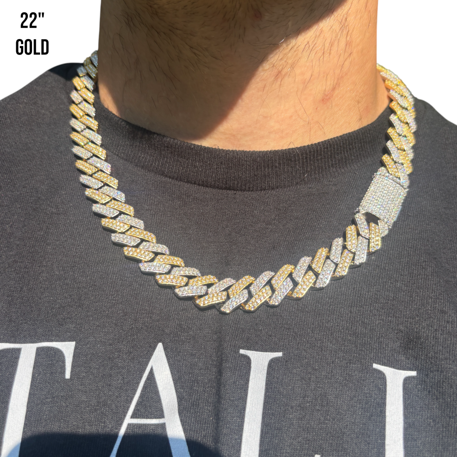 925 Sterling Silver 16mm Moissanite Miami Cuban Prong Chain Necklace