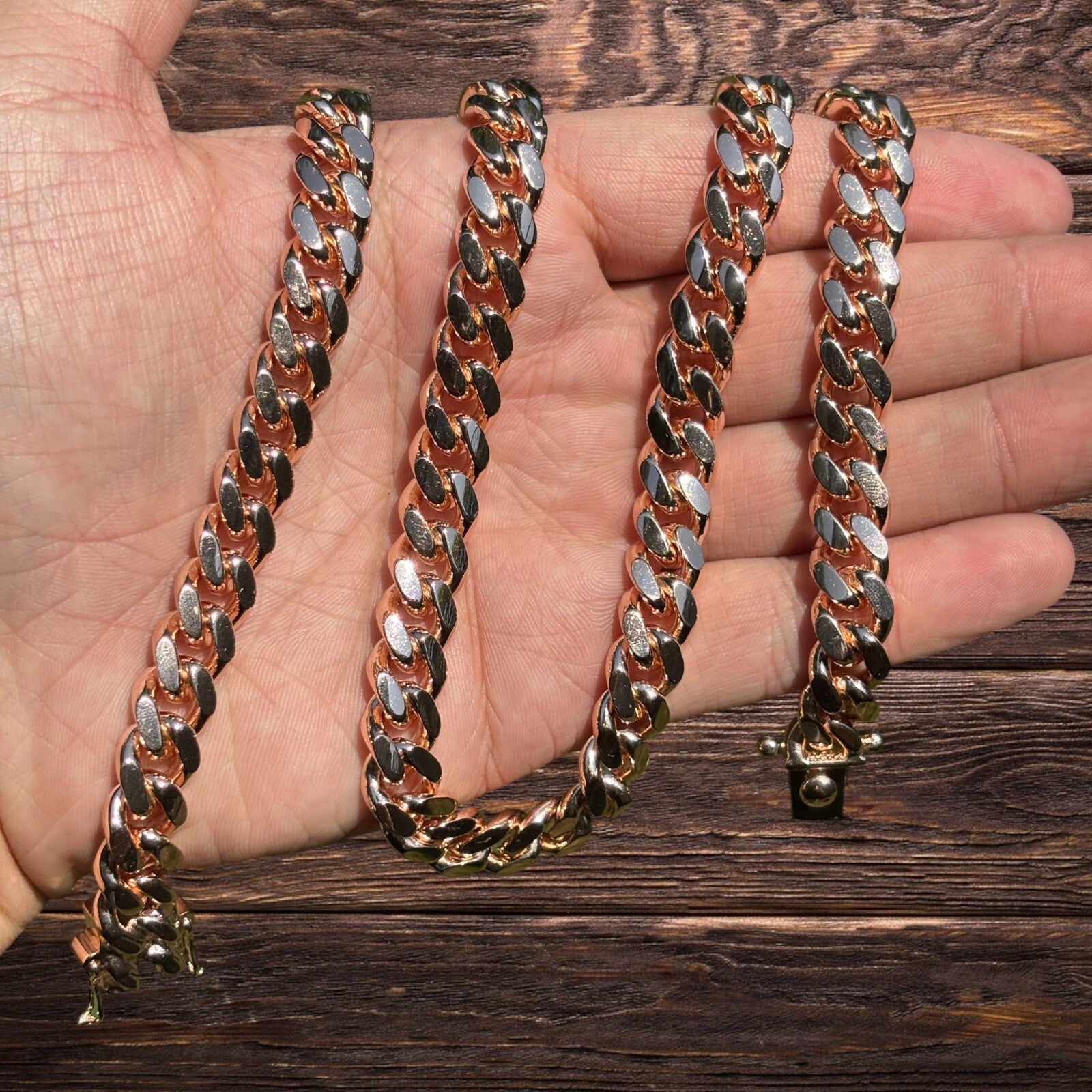 925 Sterling Silver 10mm Miami Cuban W. Box Clasp Chain Necklace