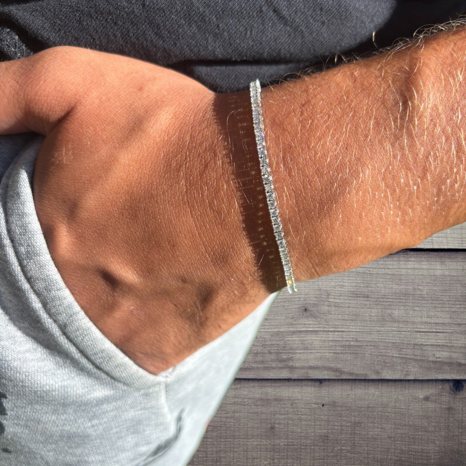 925 Sterling Silver 2mm Tennis Bracelet - CZ Or Moissanite