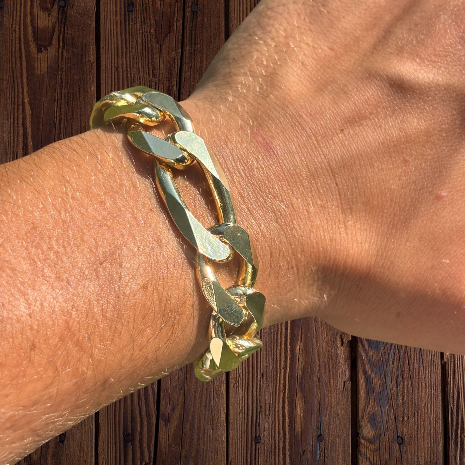 925 Sterling Silver 16mm Figaro Bracelet