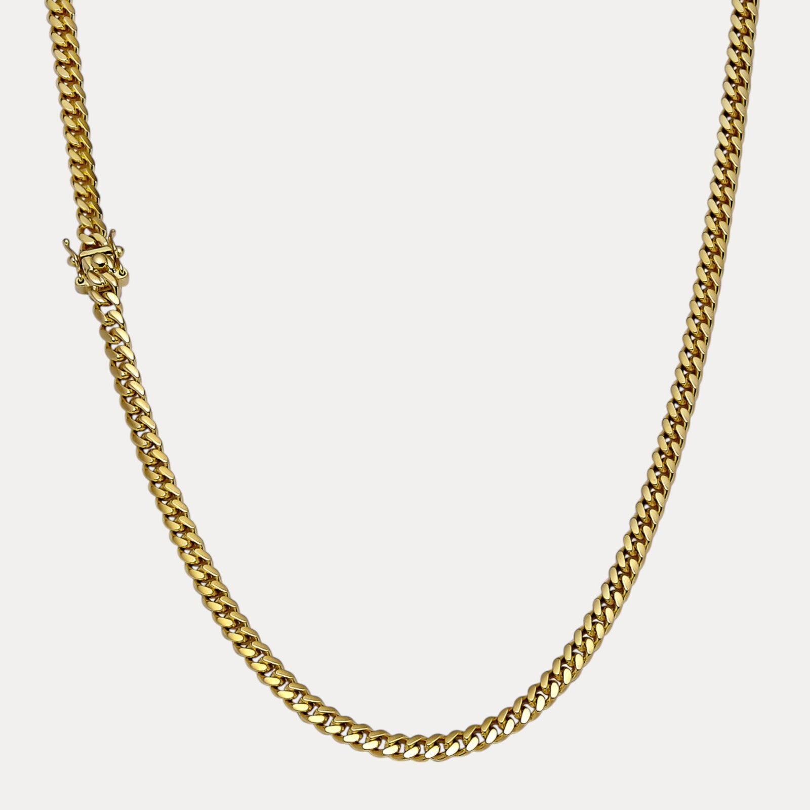 925 Sterling Silver 5mm Miami Cuban W. Box Clasp Chain Necklace