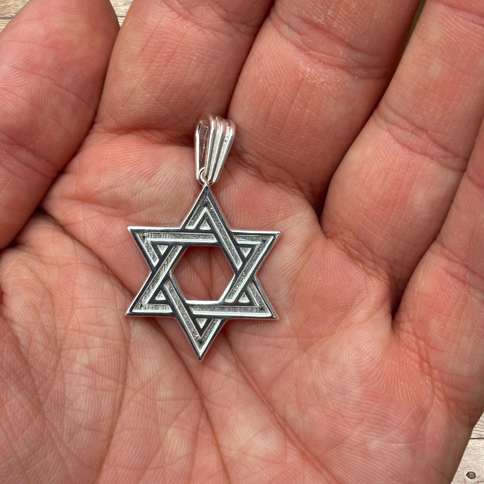 925 Sterling Silver Plain Star of David Pendant