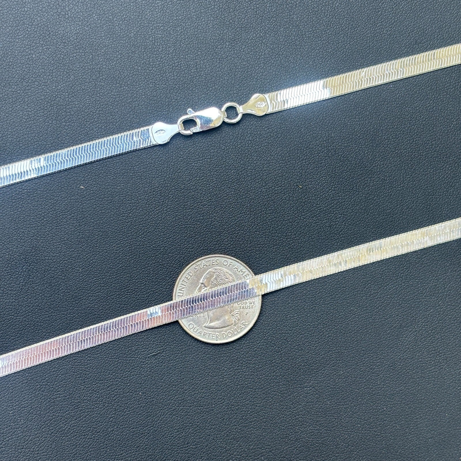 925 Sterling Silver 6mm Herringbone Chain Necklace