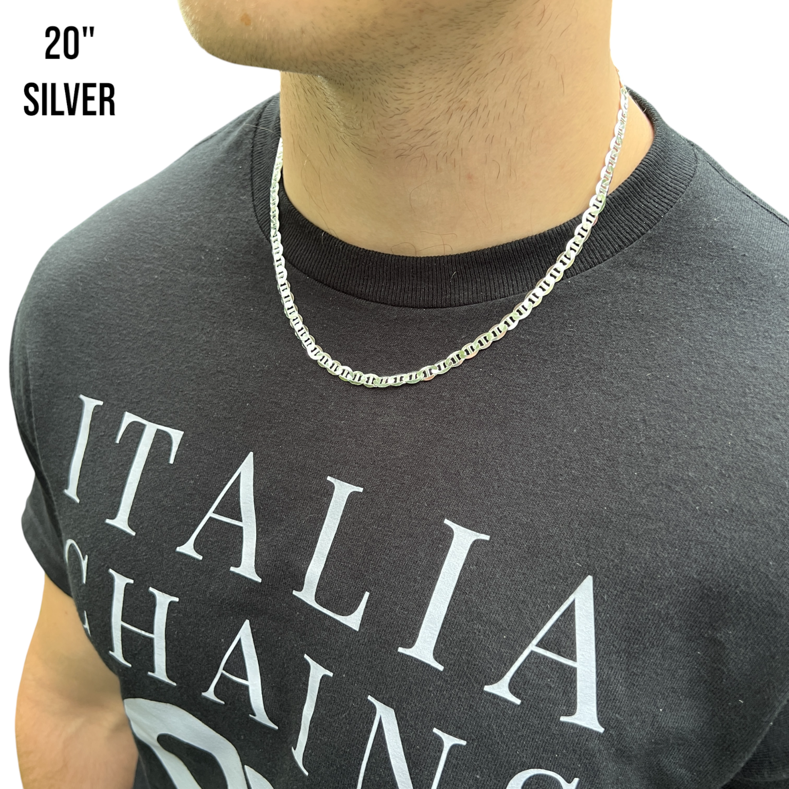 925 Sterling Silver 5mm Mariner Chain Necklace