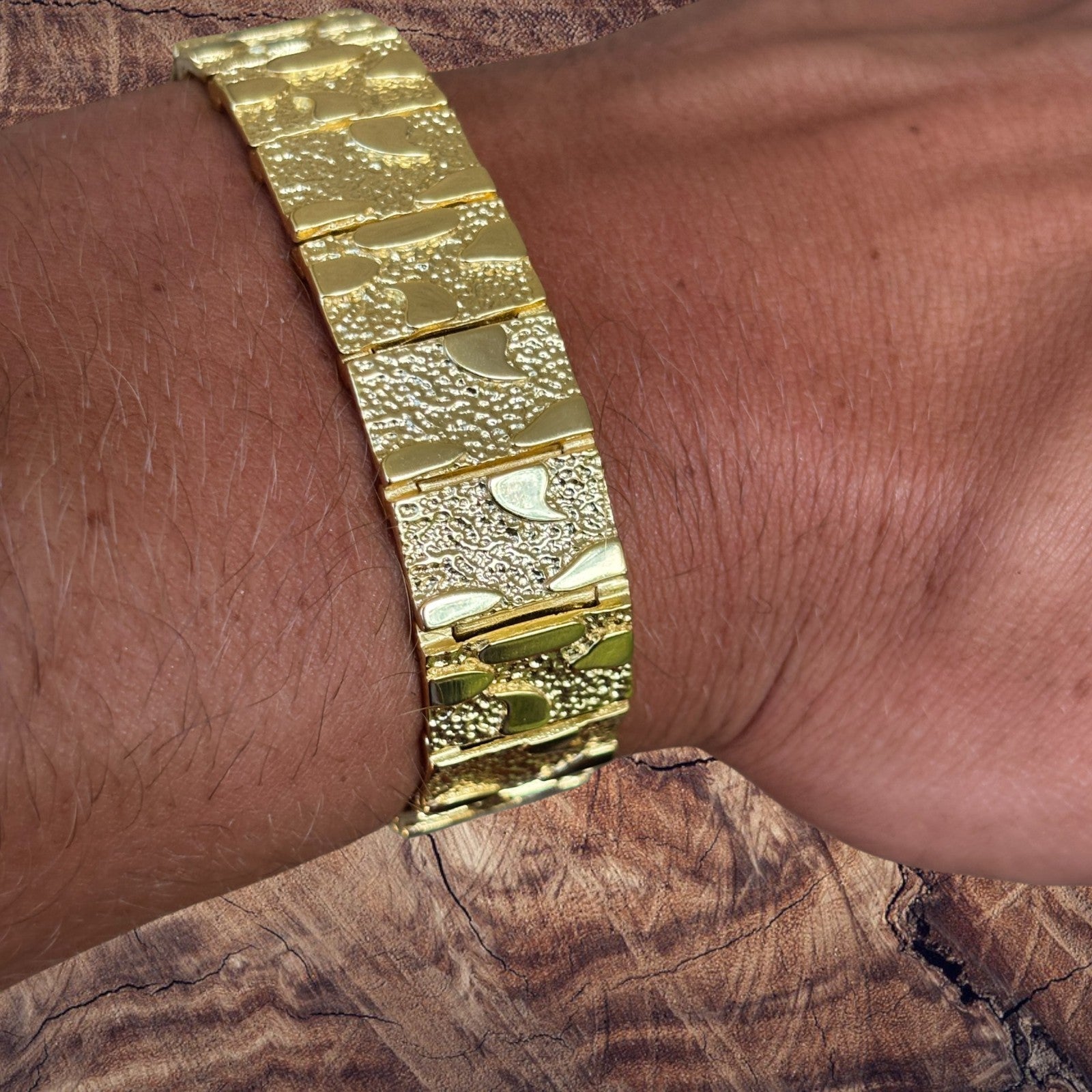925 Sterling Silver 16mm Custom Nugget Link Bracelet