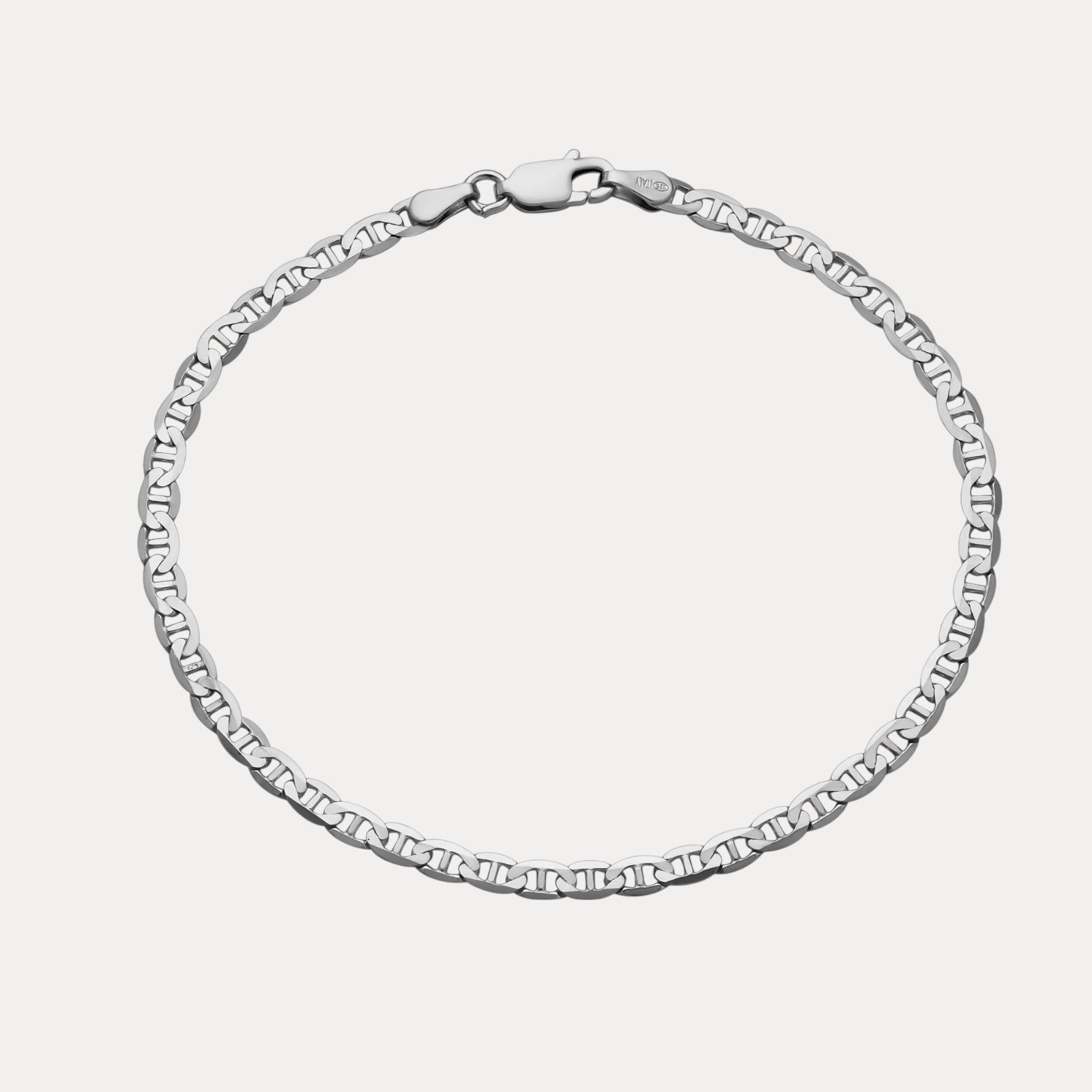 925 Sterling Silver 3mm Mariner Bracelet