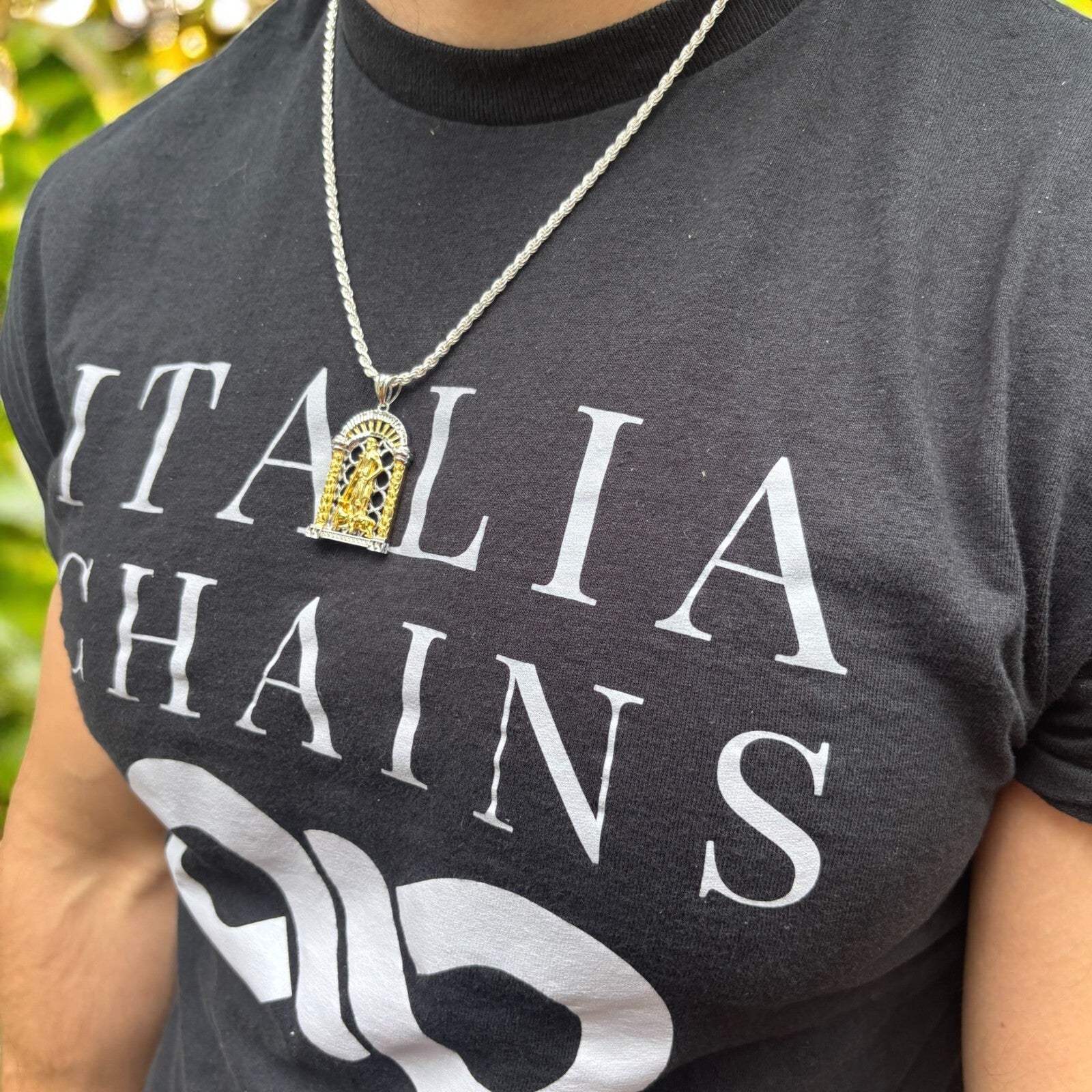 925 Sterling Silver St Lazarus Pendant With Moissanite