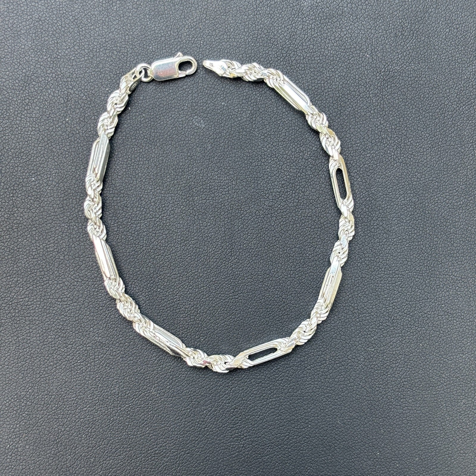 925 Sterling Silver 4mm Figarope Milano Bracelet