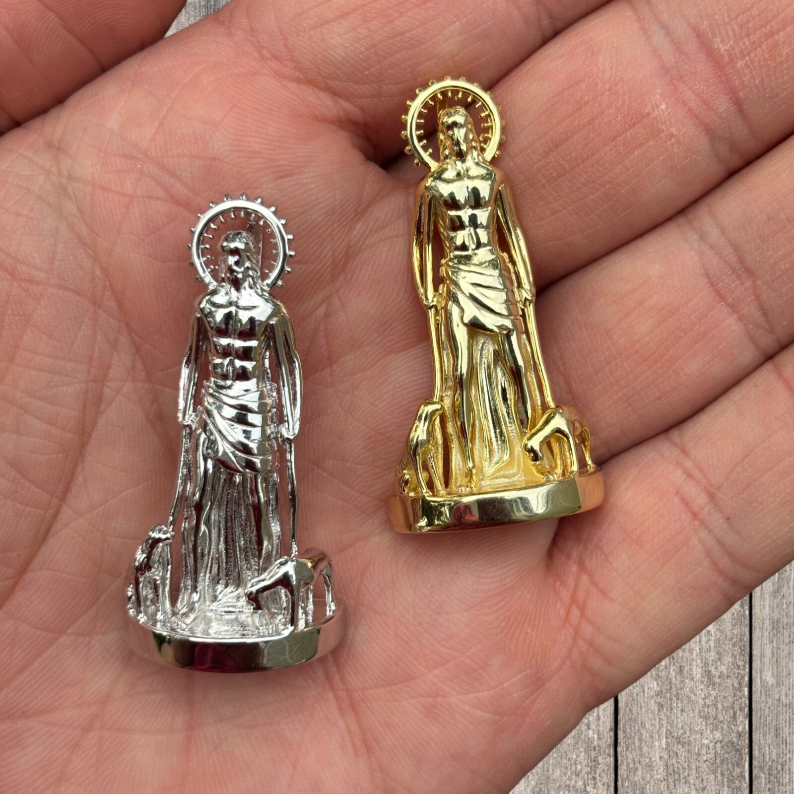 925 Sterling Silver St Lazarus San Lazaro Pendant - Medium
