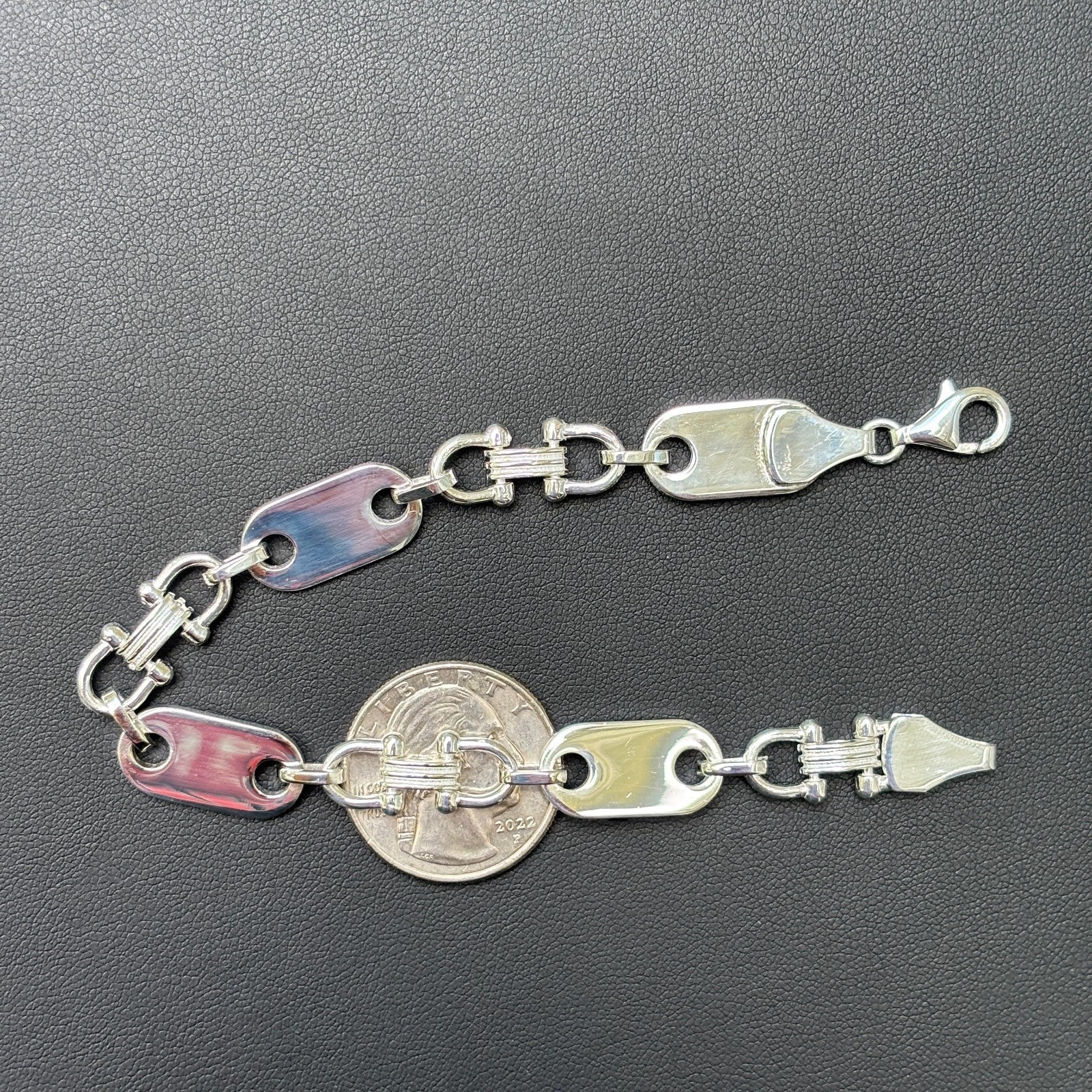 925 Sterling Silver 10mm Custom Ferragamo Link Bracelet