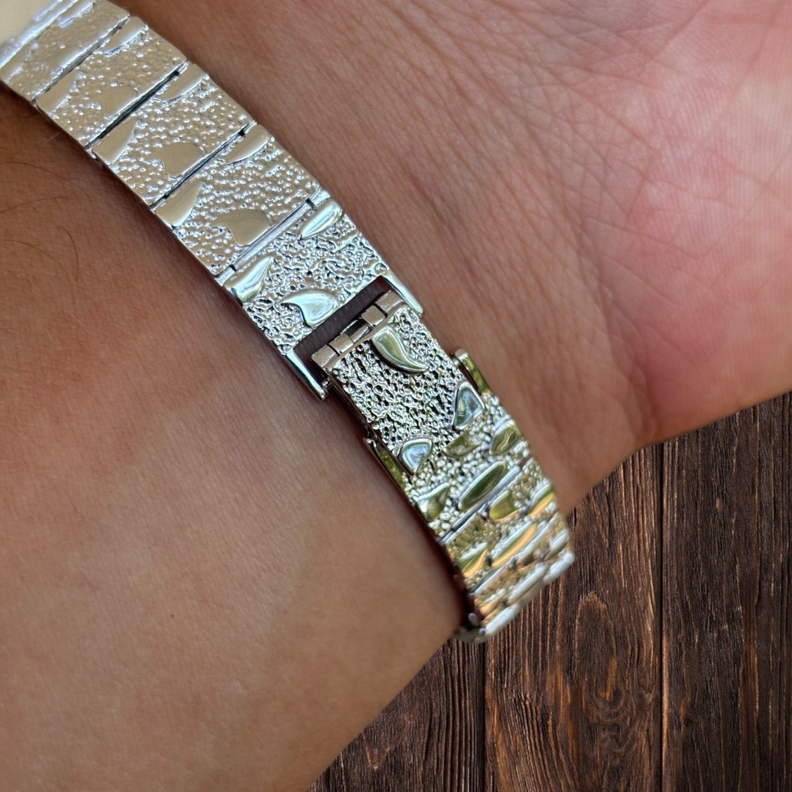 925 Sterling Silver 12mm Custom Nugget Link Bracelet