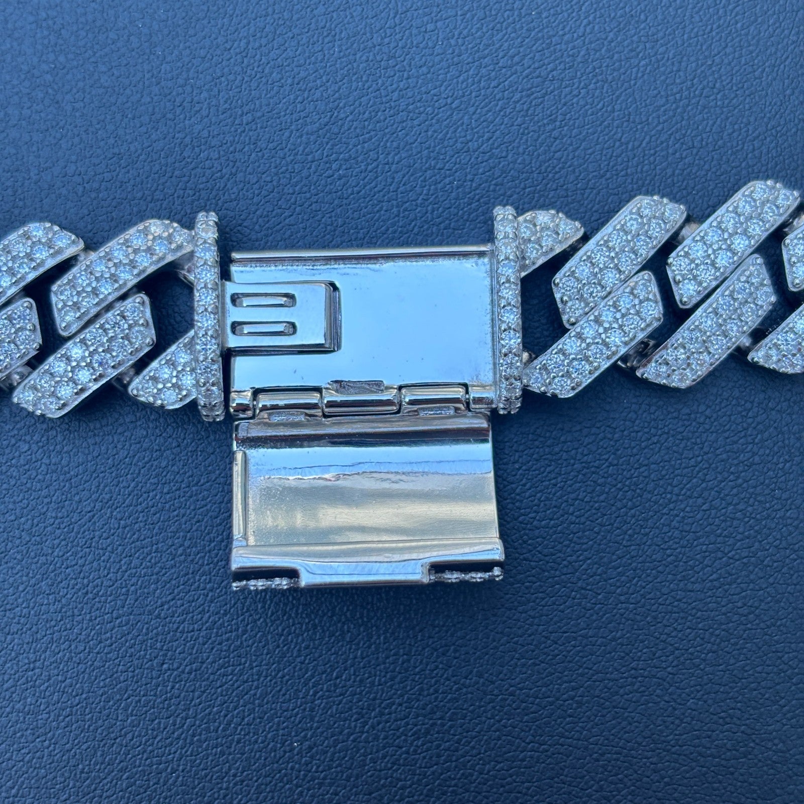 925 Sterling Silver 16mm Moissanite Miami Cuban Prong Chain Necklace