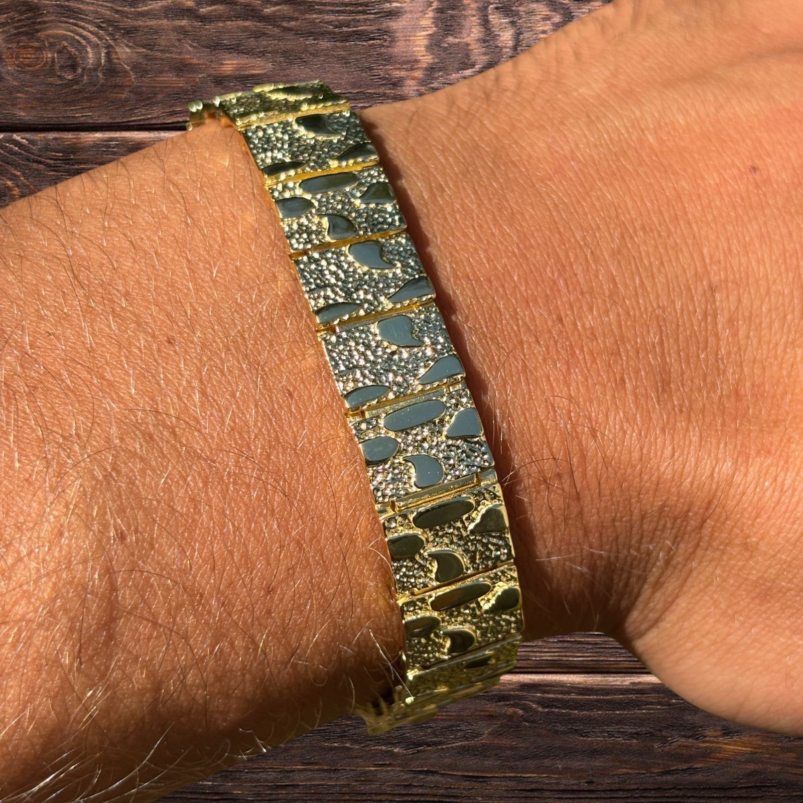 925 Sterling Silver 12mm Custom Nugget Link Bracelet