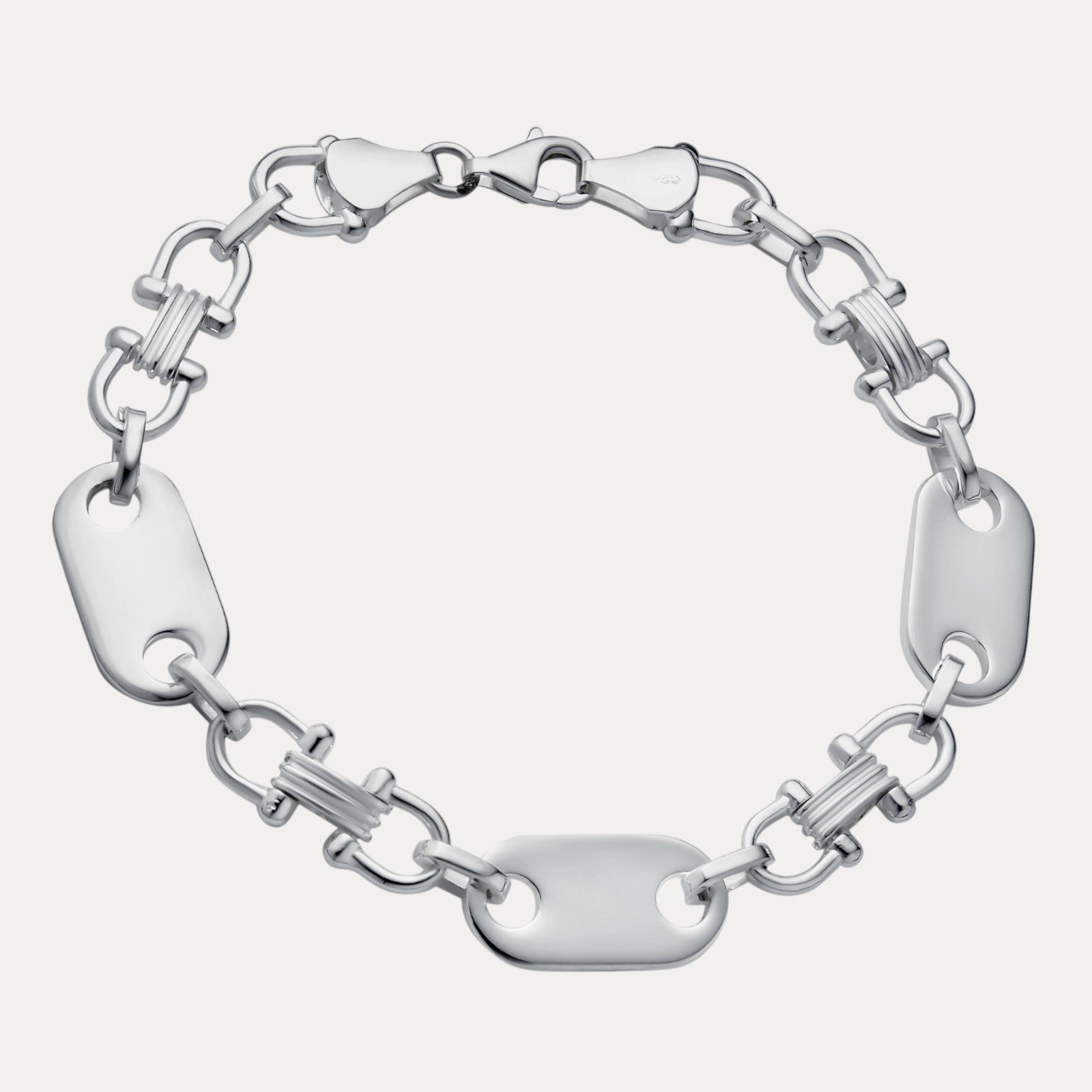 925 Sterling Silver 10mm Custom Ferragamo Link Bracelet