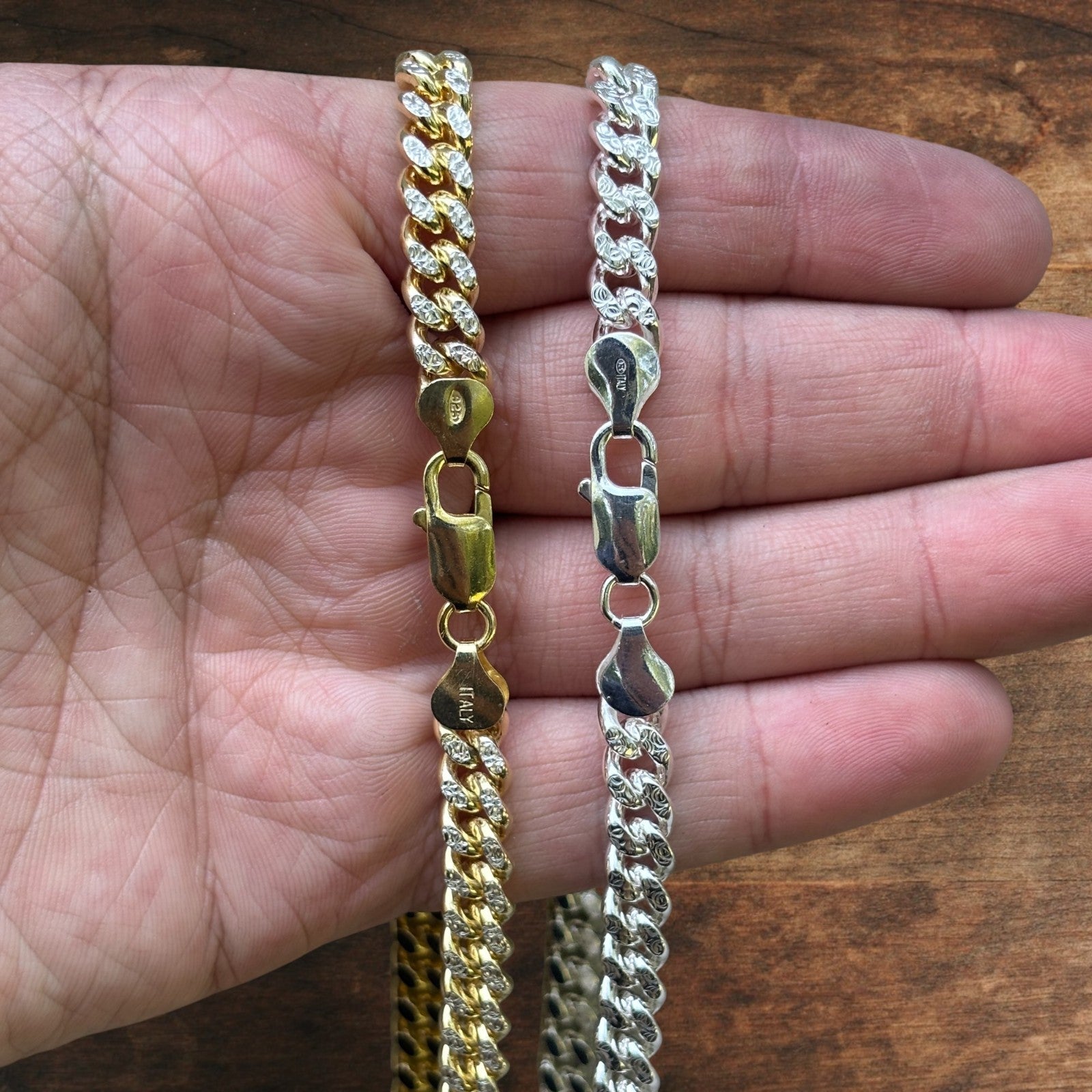 925 Sterling Silver 7mm Diamond Cut Miami Cuban Chain Necklace