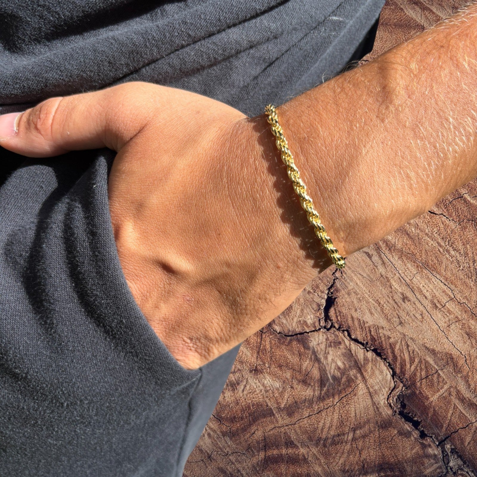 925 Sterling Silver 4mm Diamond Cut Rope Bracelet