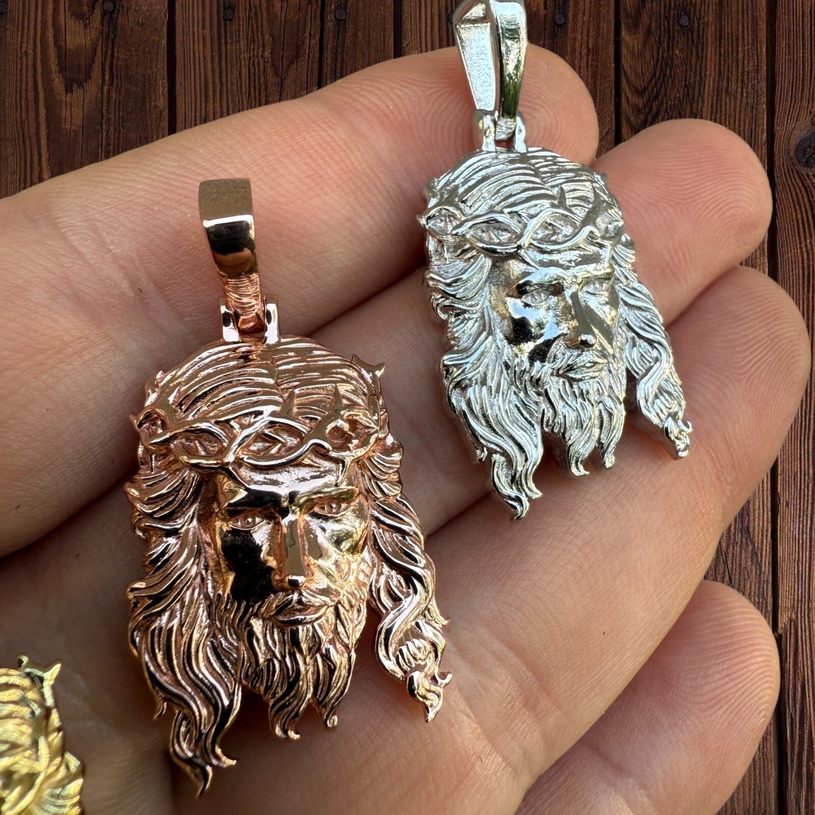 925 Sterling Silver Classic Jesus Piece Pendant - Small