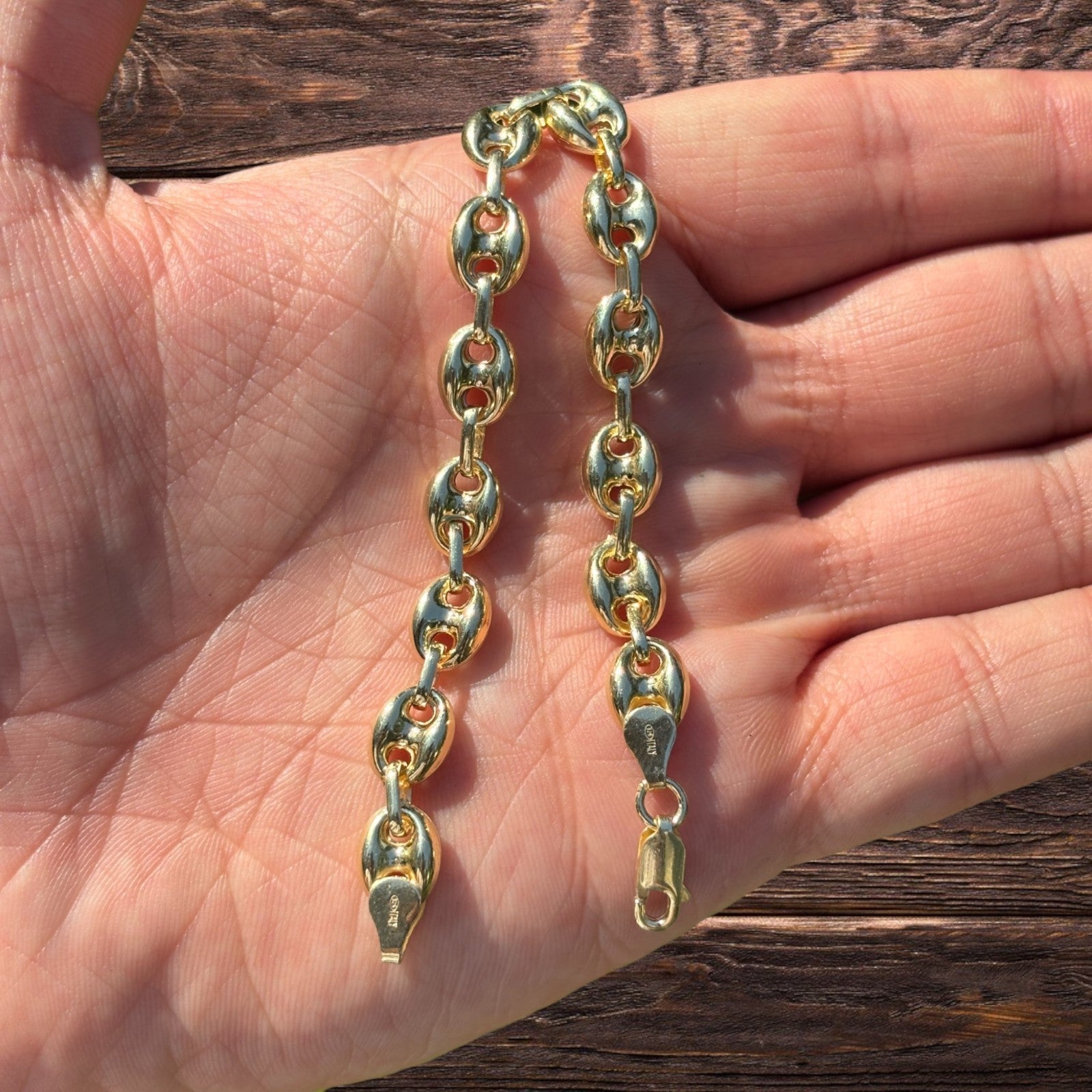 925 Sterling Silver 8mm Puffed Gucci Bracelet