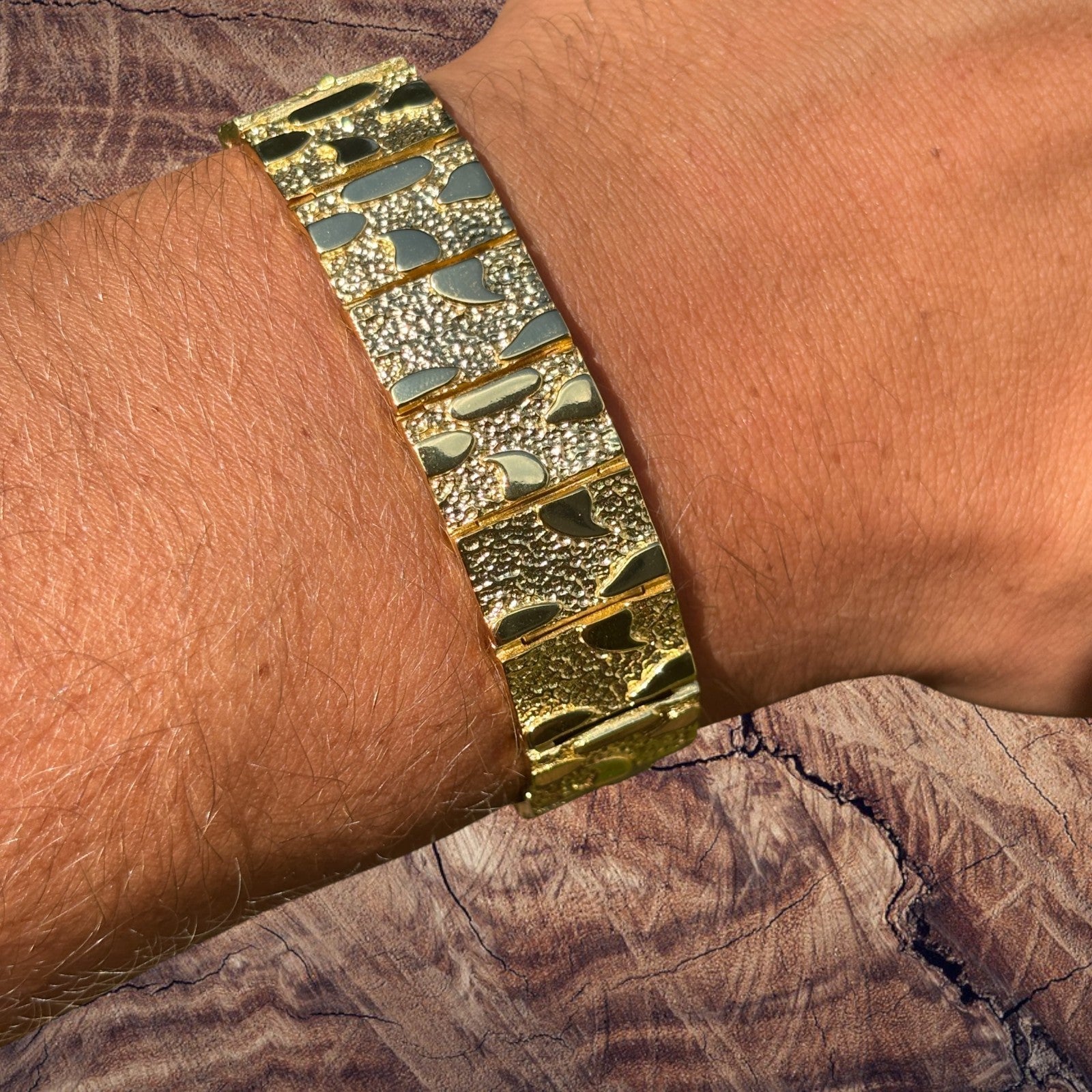 925 Sterling Silver 16mm Custom Nugget Link Bracelet