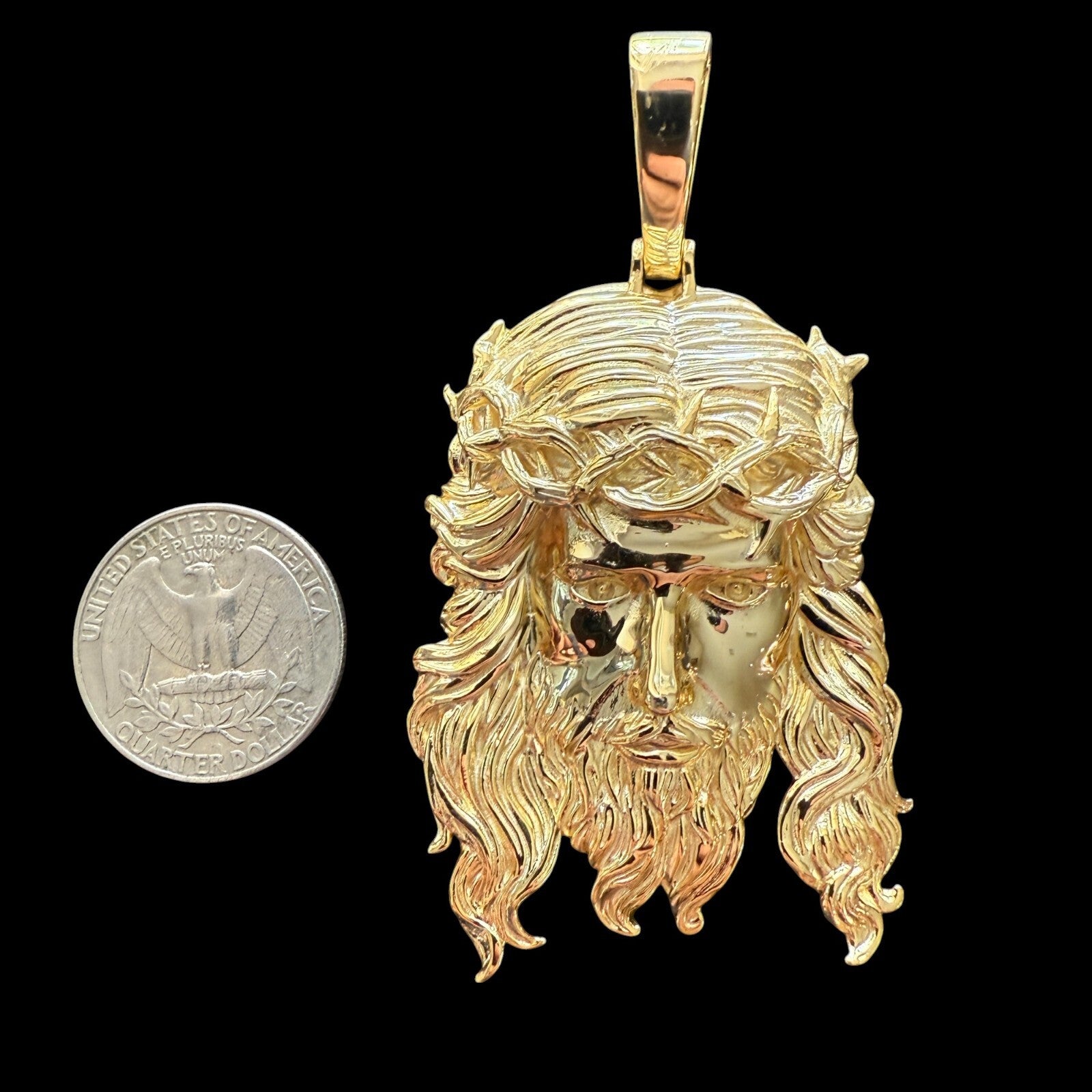 925 Sterling Silver Classic Jesus Piece Pendant - Large