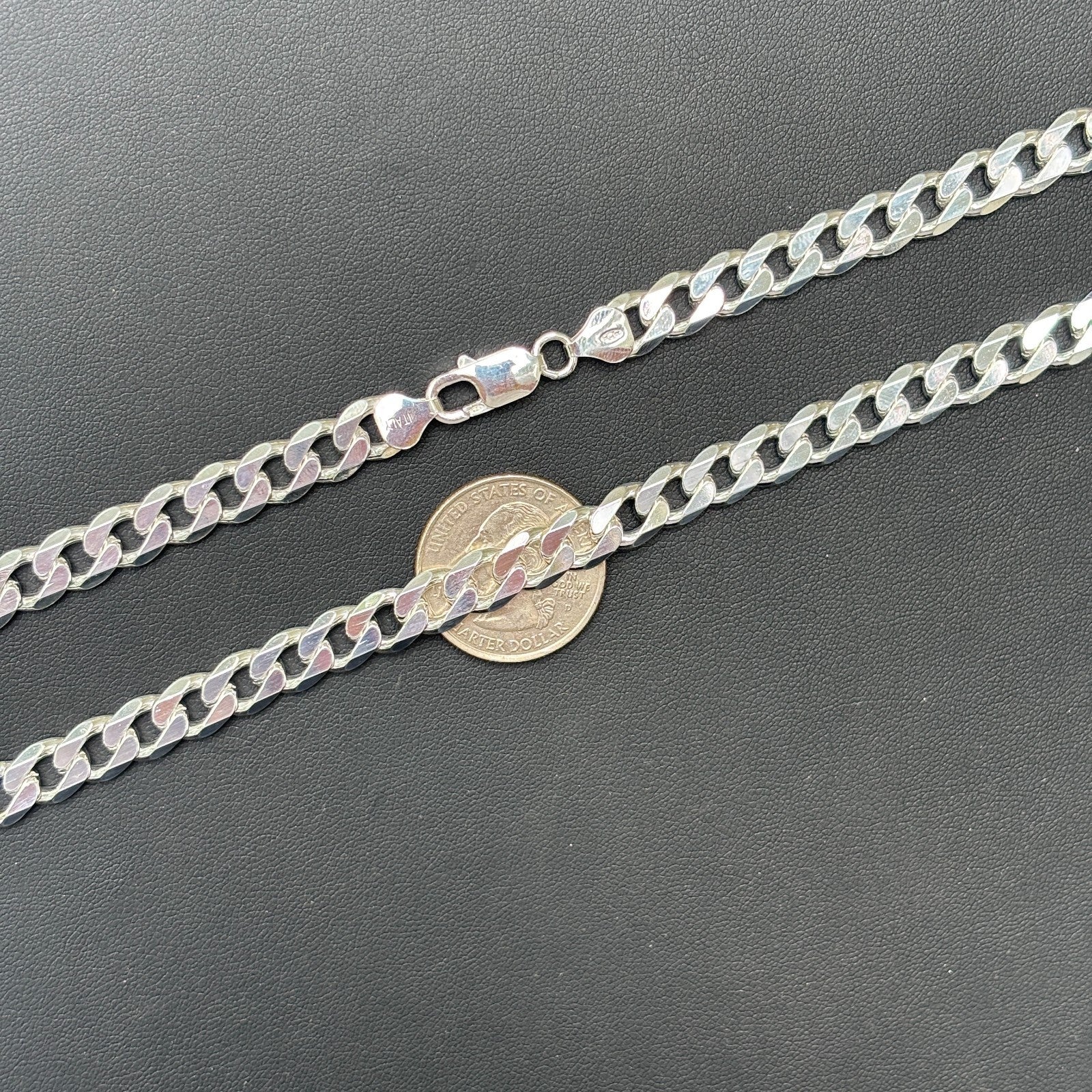 925 Sterling Silver 8mm Curb Chain Necklace