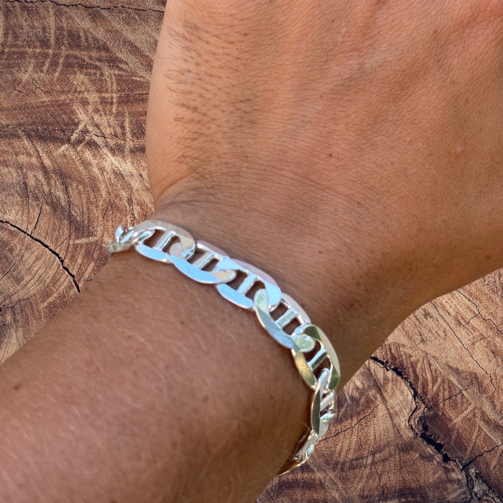 925 Sterling Silver 10mm Mariner Bracelet