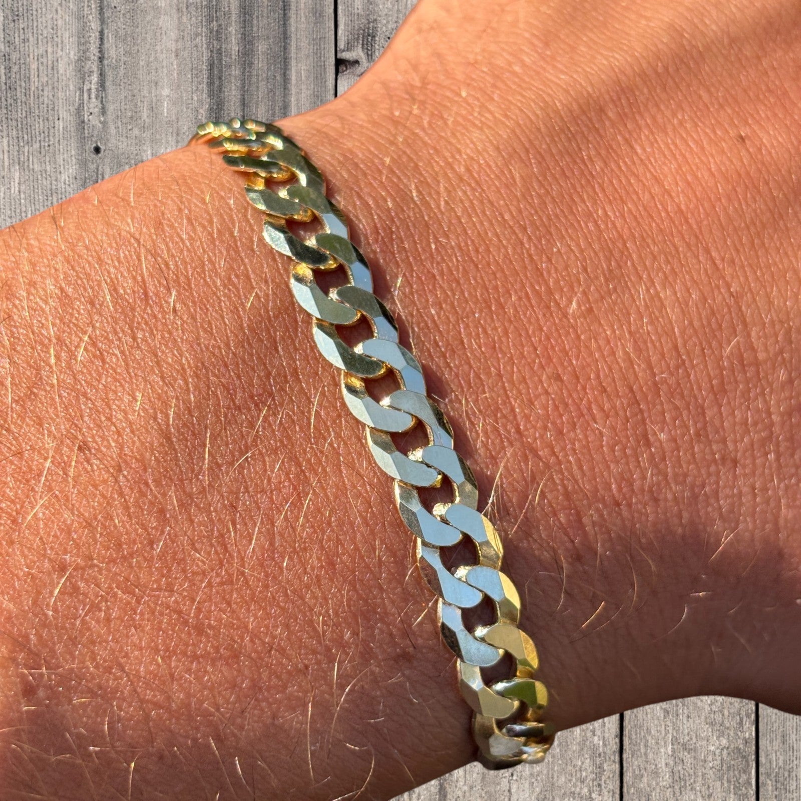 925 Sterling Silver 7mm Flat Curb Bracelet