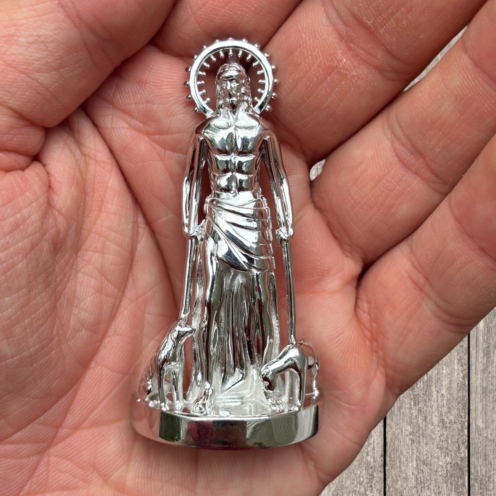 925 Sterling Silver St Lazarus San Lazaro Pendant - Large