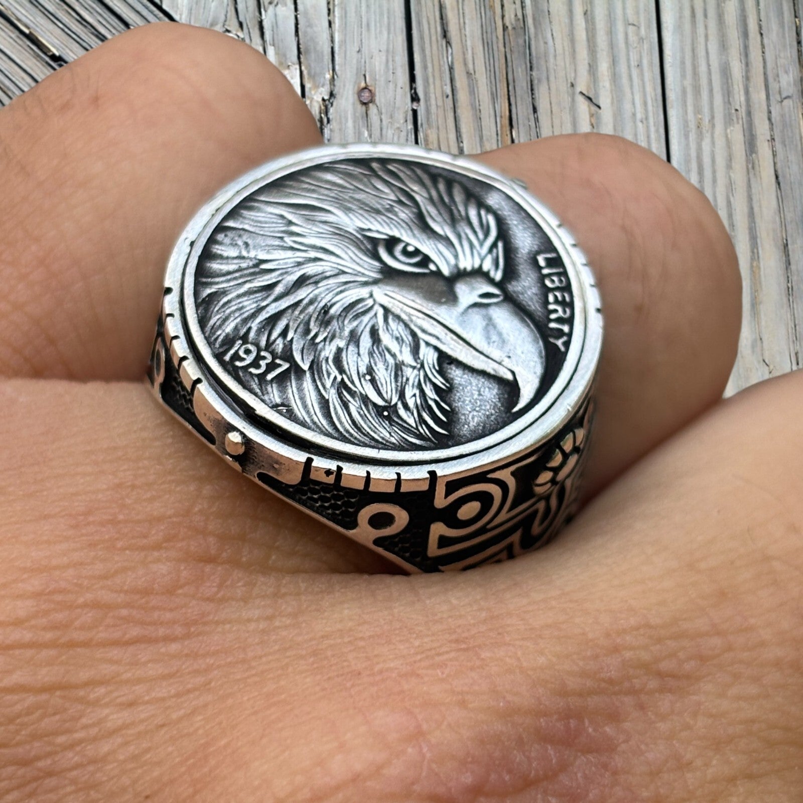925 Sterling Silver American Eagle Ring