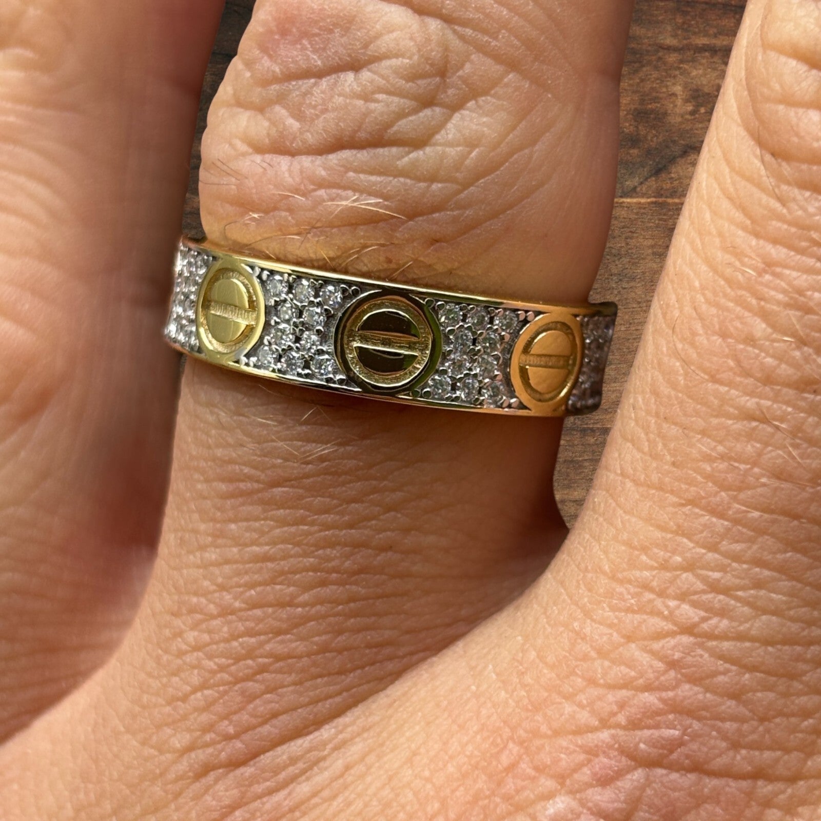 925 Sterling Silver Love Ring With Moissanite