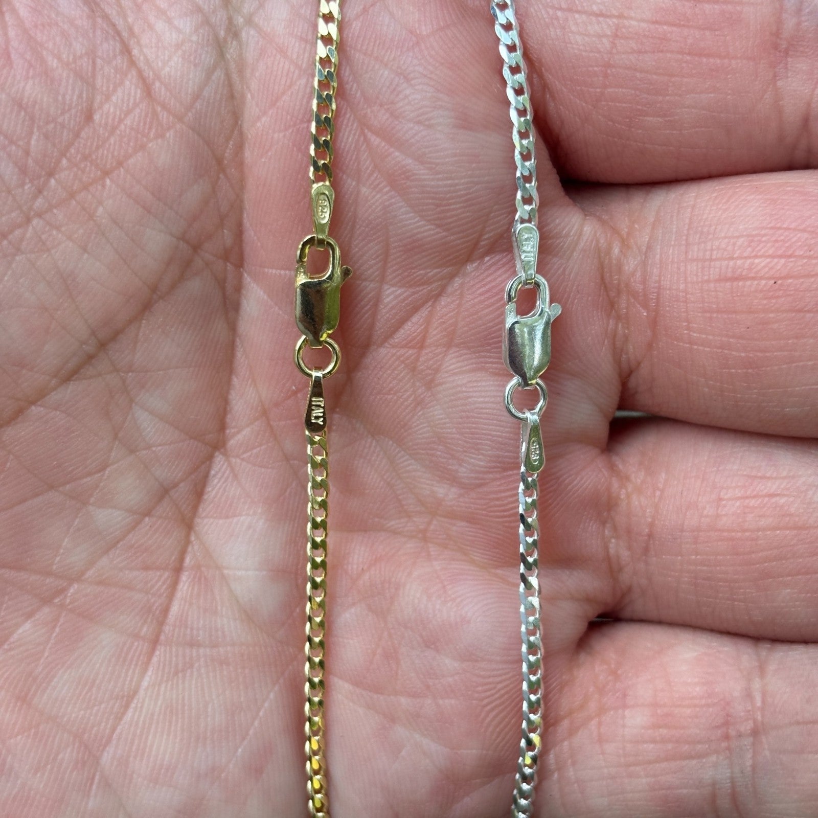 925 Sterling Silver 2mm Curb Chain Necklace